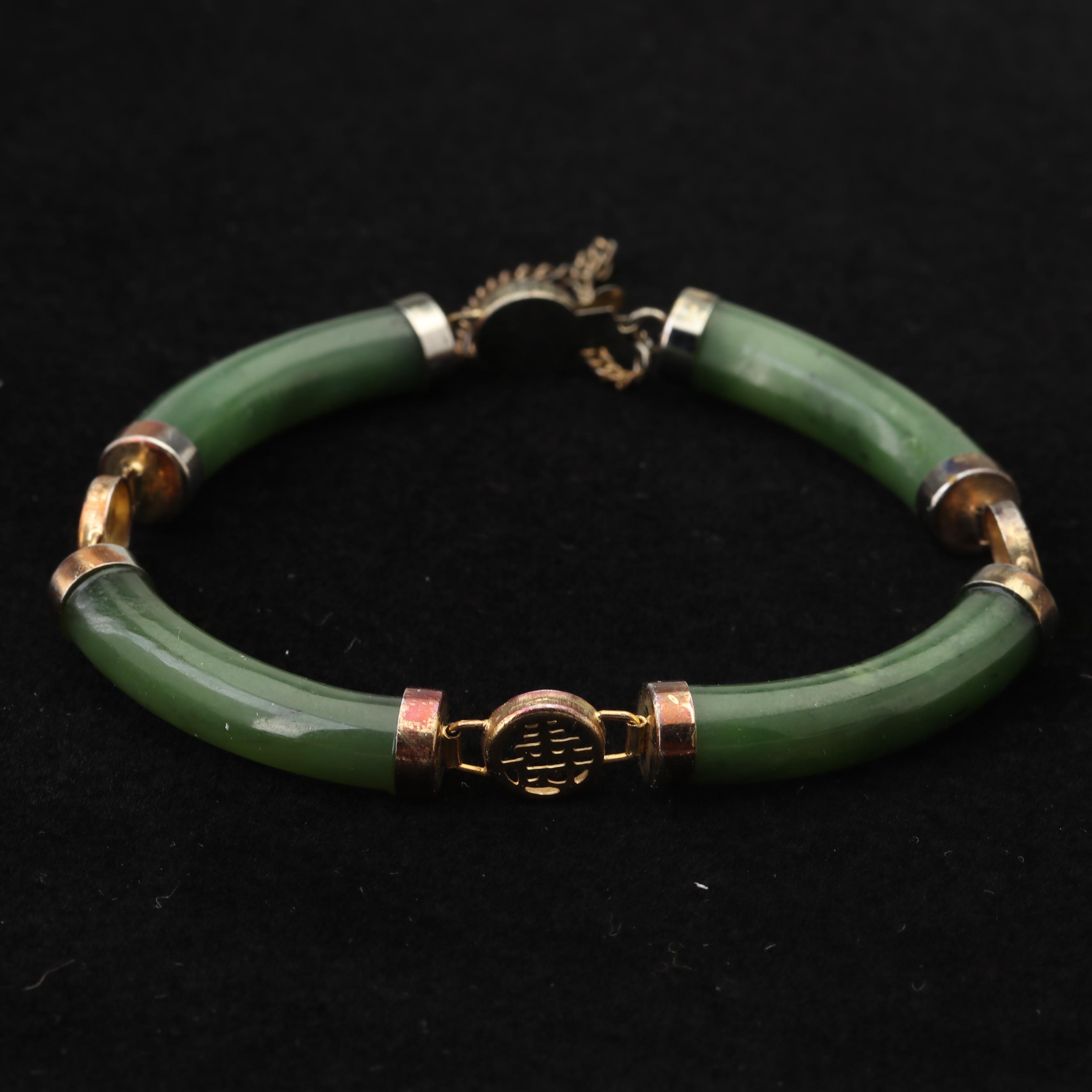 Jade Dynasty Collection Gold Tone Nephrite Jade Jewelry