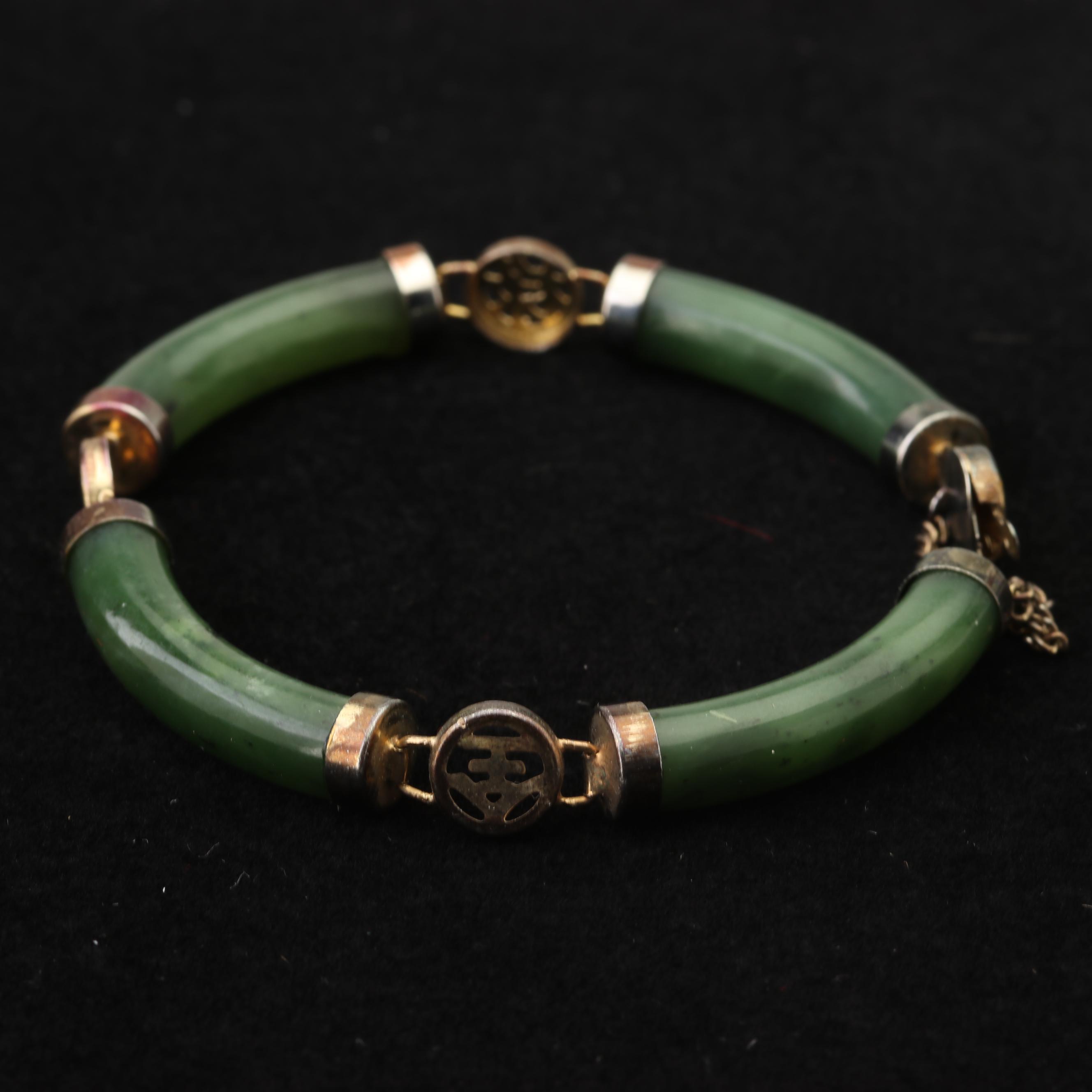 Jade Dynasty Collection Gold Tone Nephrite Jade Jewelry