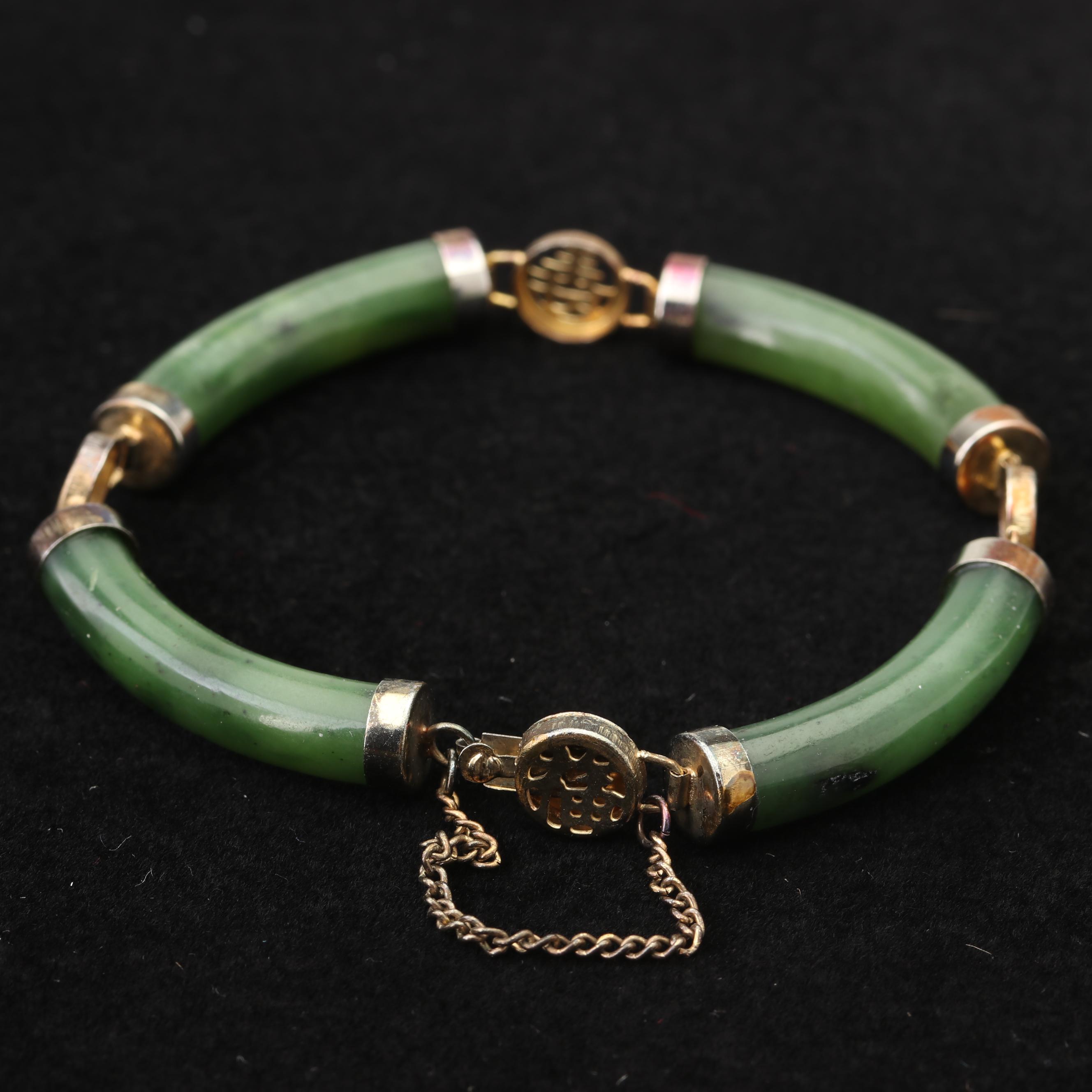 Jade Dynasty Collection Gold Tone Nephrite Jade Jewelry