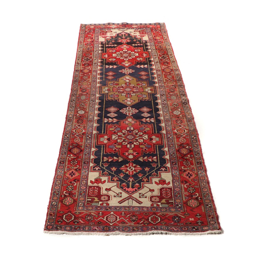 Hand-Knotted Persian Heriz Wool Rug