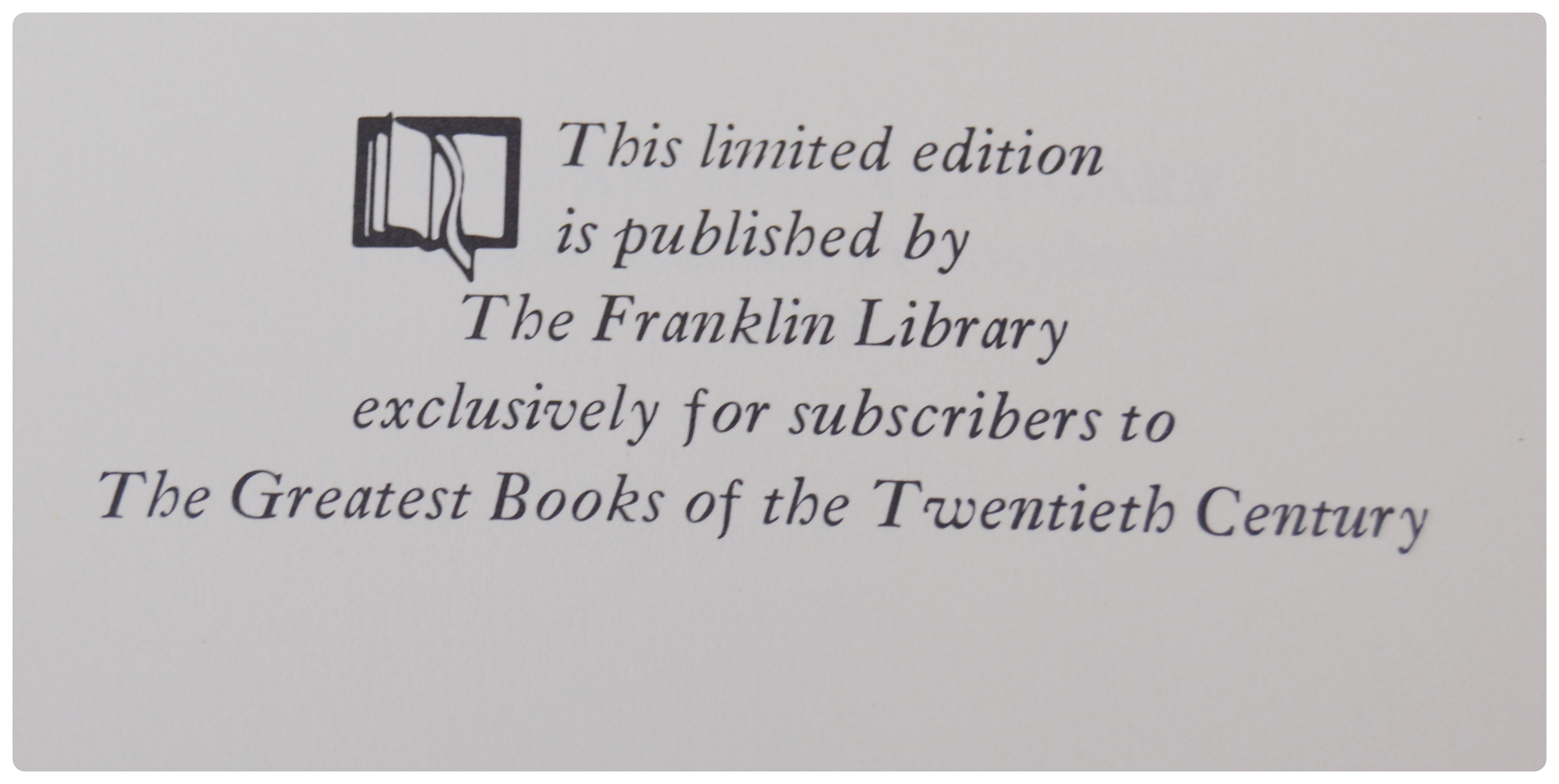Franklin Library Leather Bound Classics with Vladimir Nbokov "Lolita"