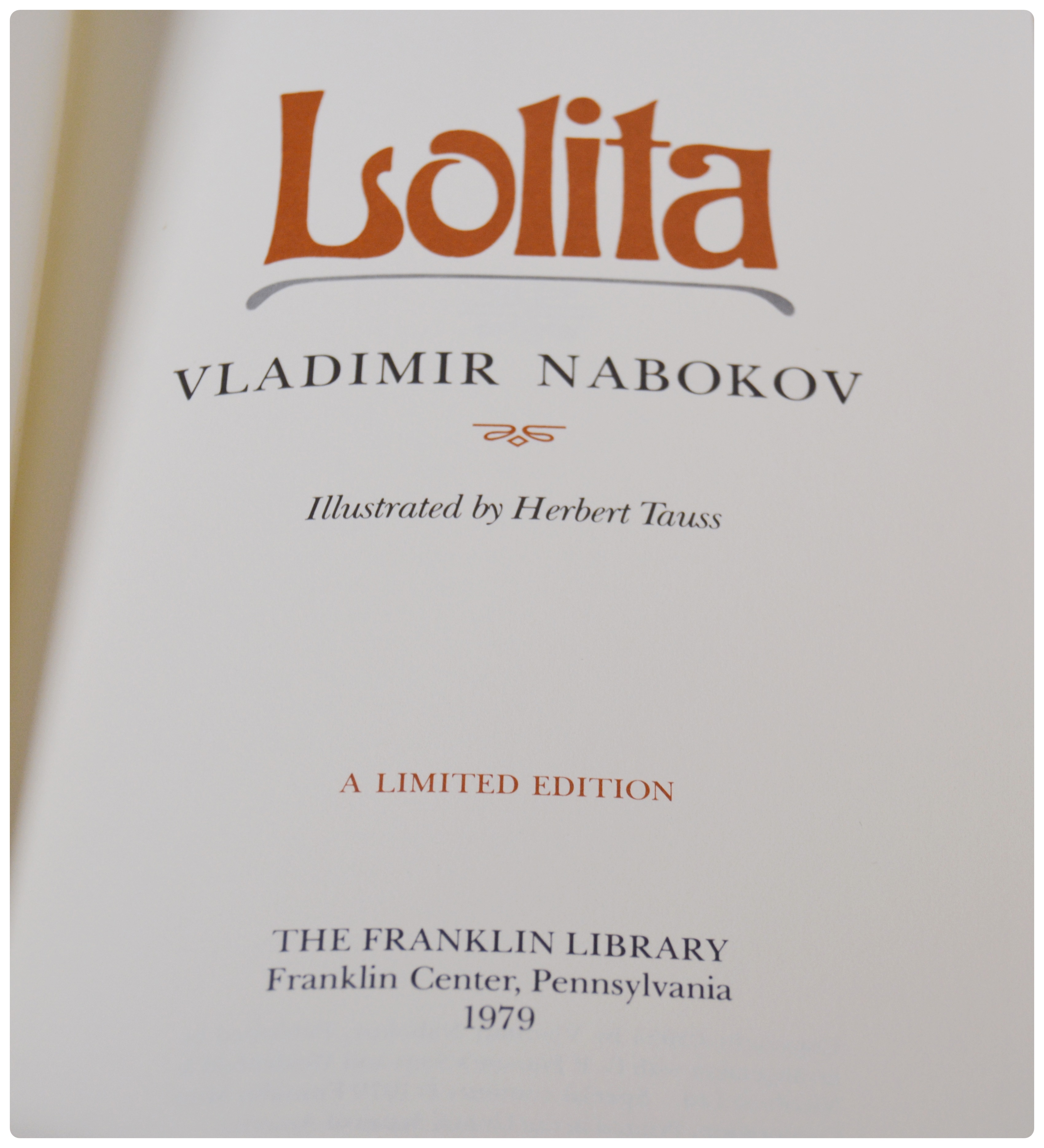 Franklin Library Leather Bound Classics with Vladimir Nbokov "Lolita"
