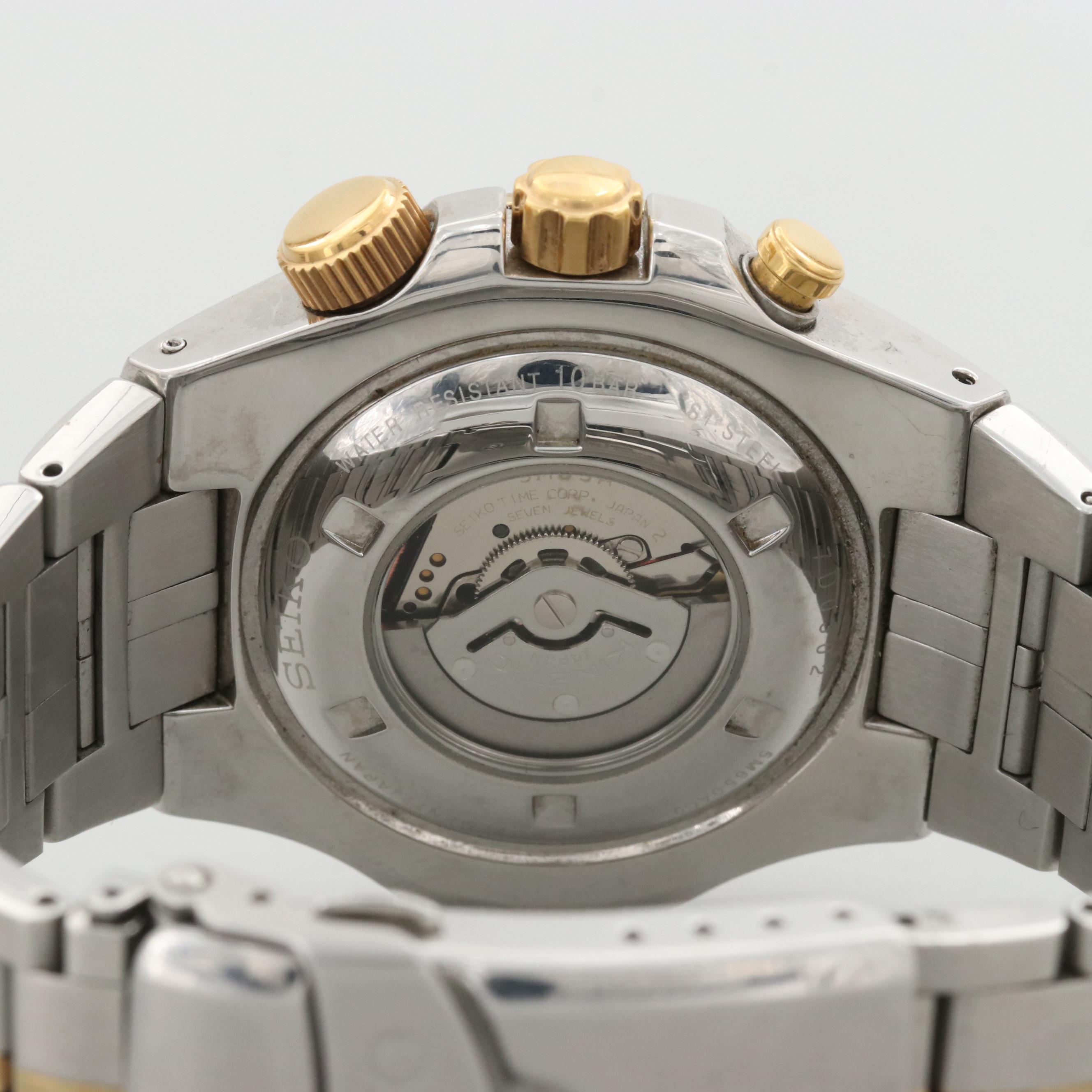 Seiko Kinetic GMT Stainless Steel 100M With Date Watch