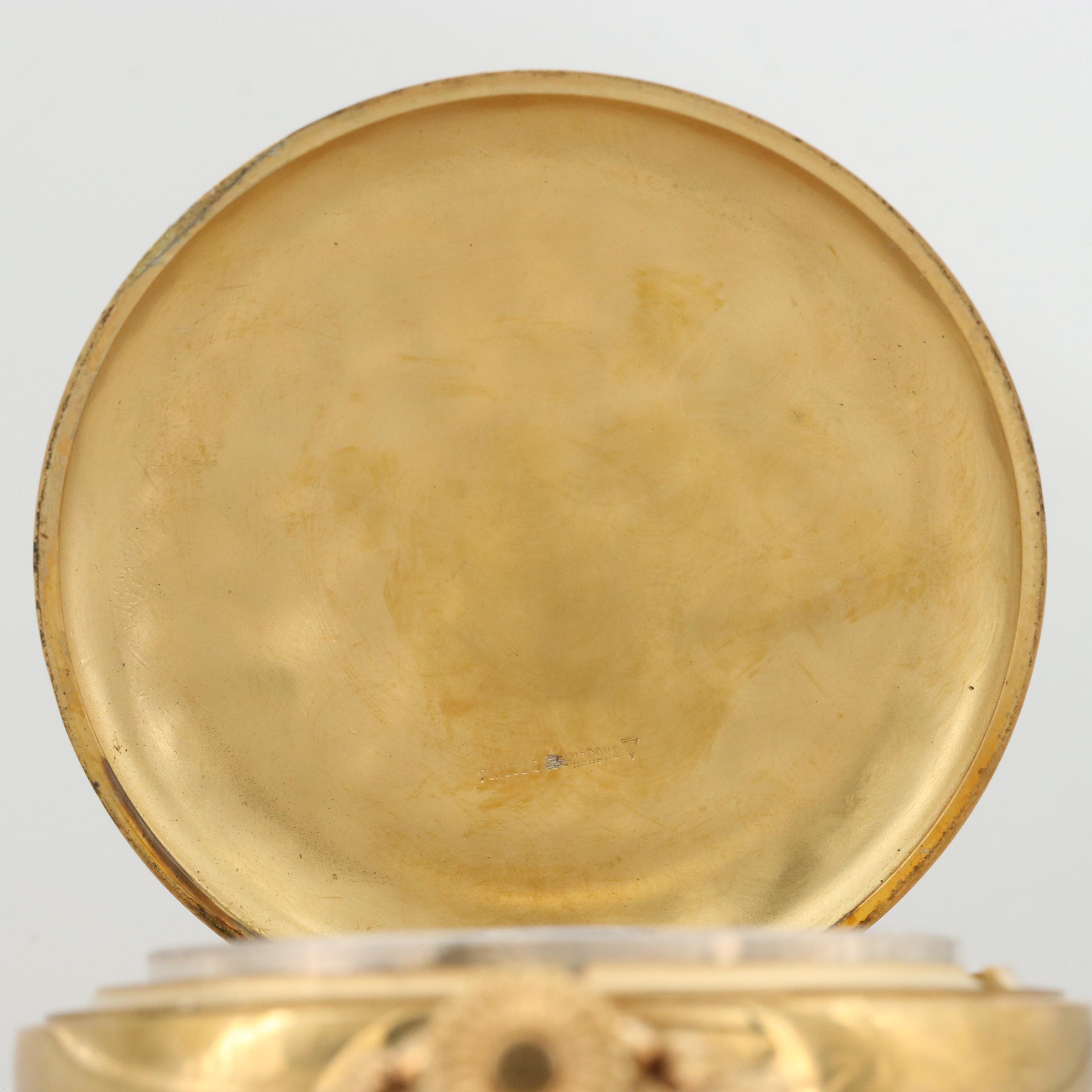 Vintage Hebdomas Eight Day Swiss Gold Tone Pocket Watch