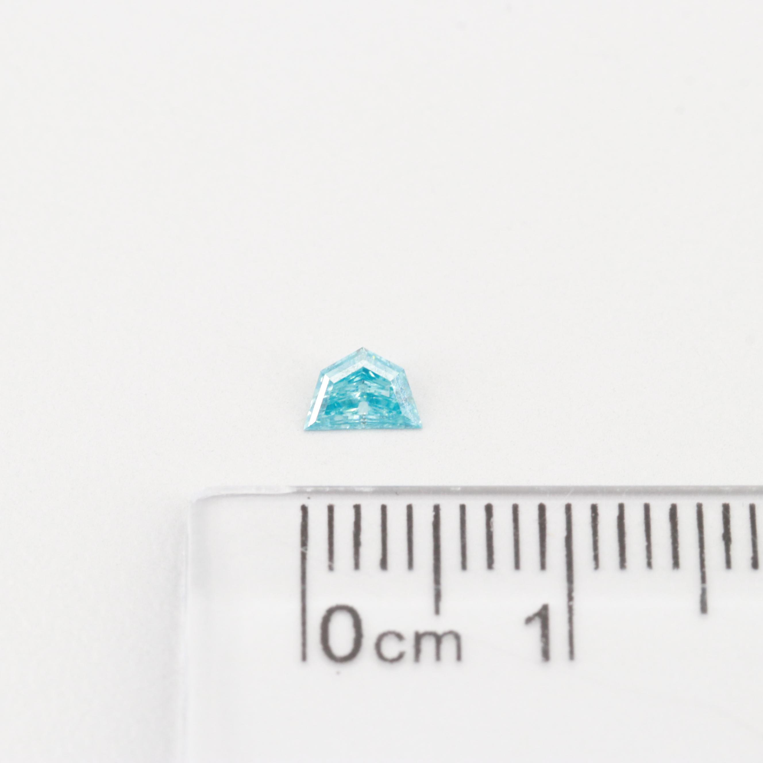 Matched Pair Loose 0.31 CTW Blue Half Moon Cut Diamonds