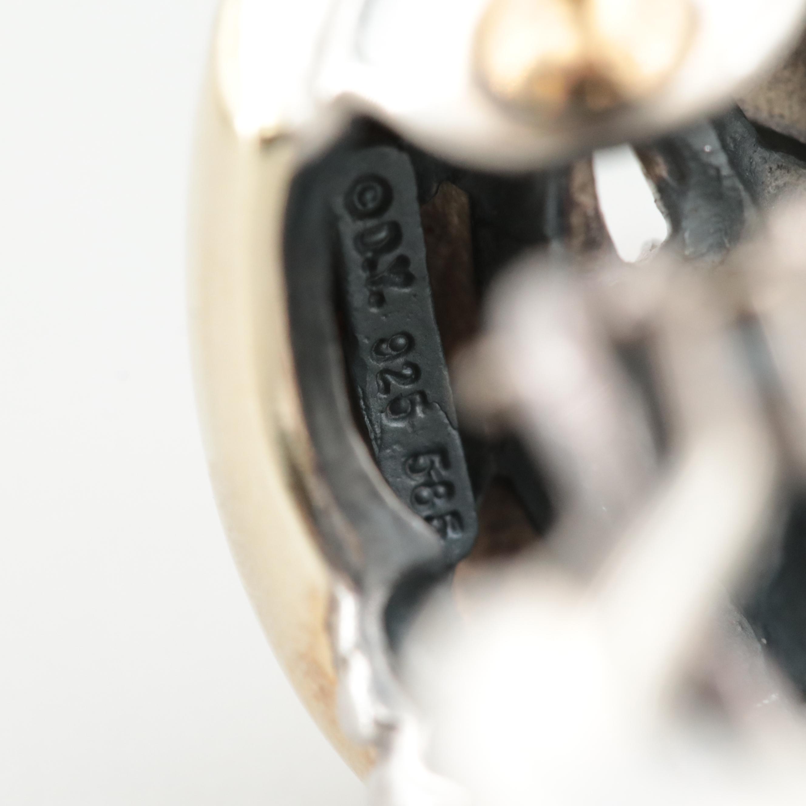 David Yurman Sterling Silver and 14K Yellow Gold Cable Infinity Earrings