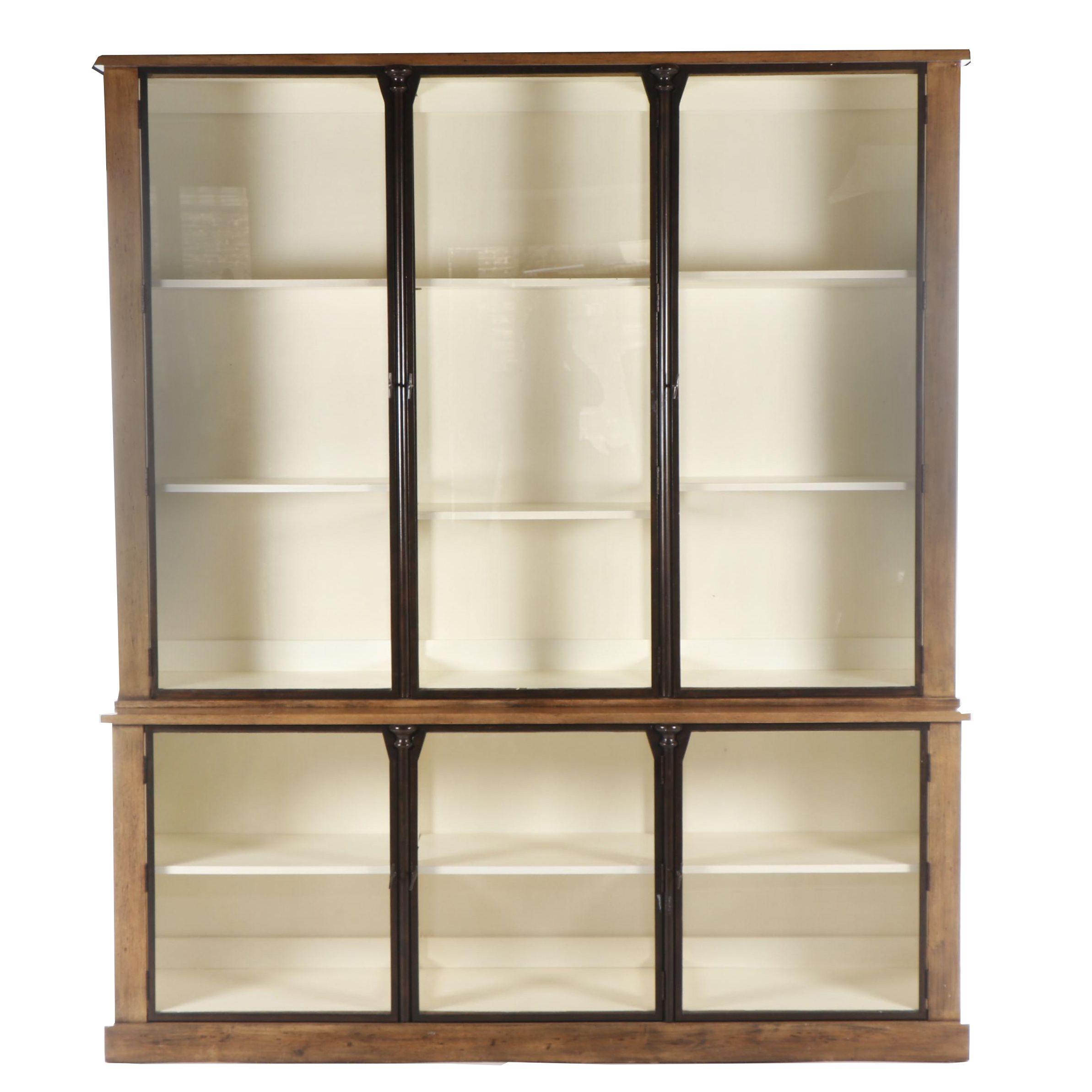 Large Contemporary Wooden Display Cabinet with Glass Doors