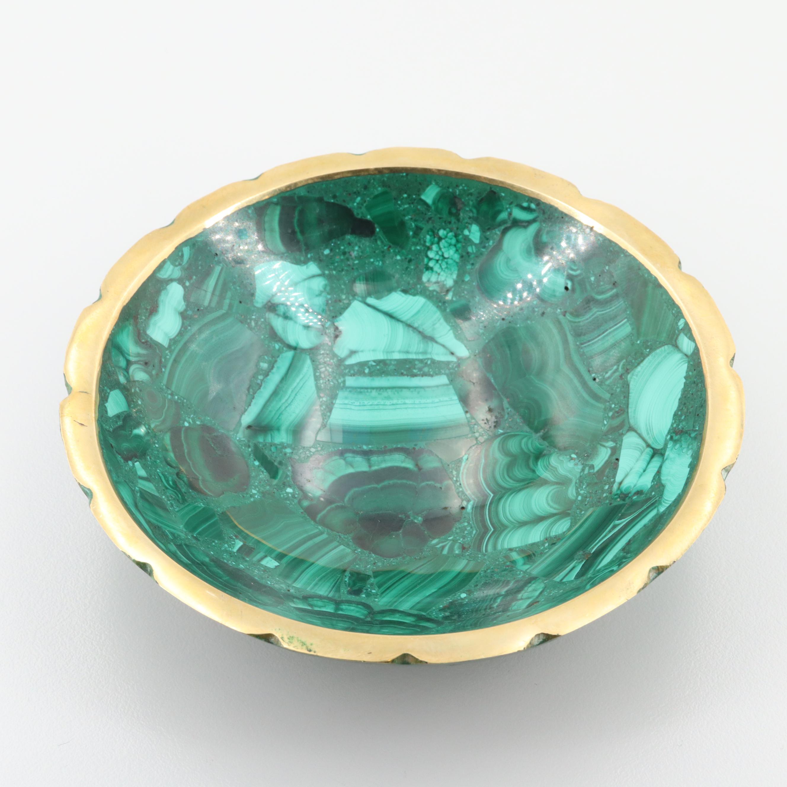 Malachite and Resin Bowl