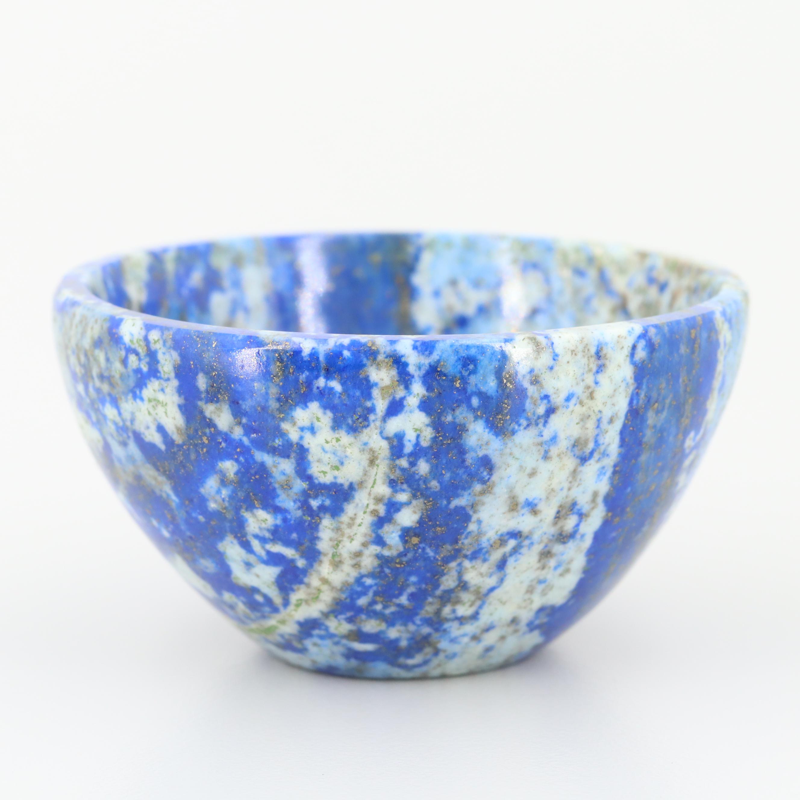Blue and White Lapis Lazuli Decorative Bowl