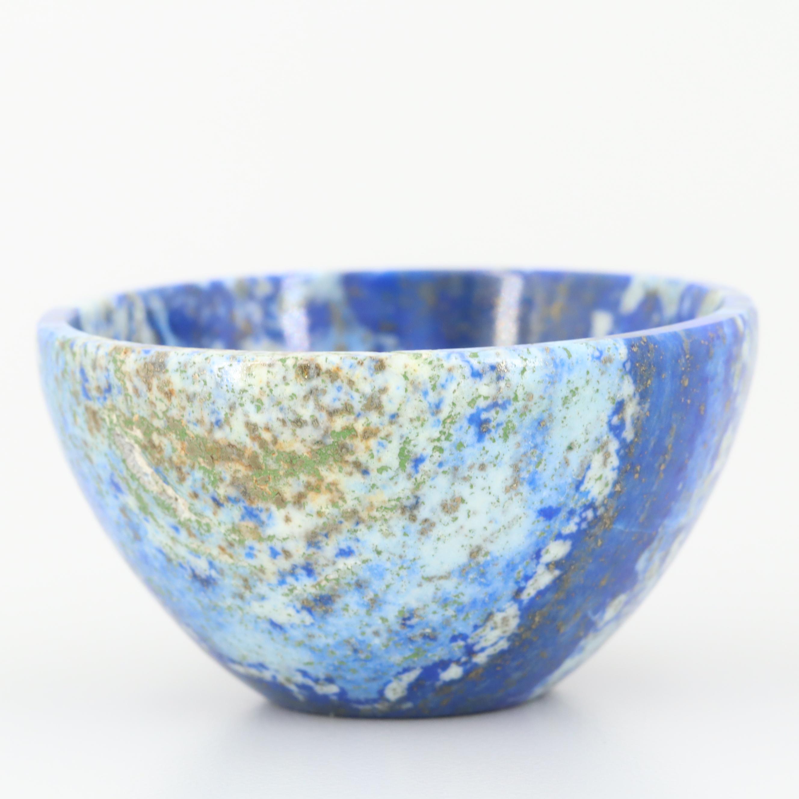 Blue and White Lapis Lazuli Decorative Bowl