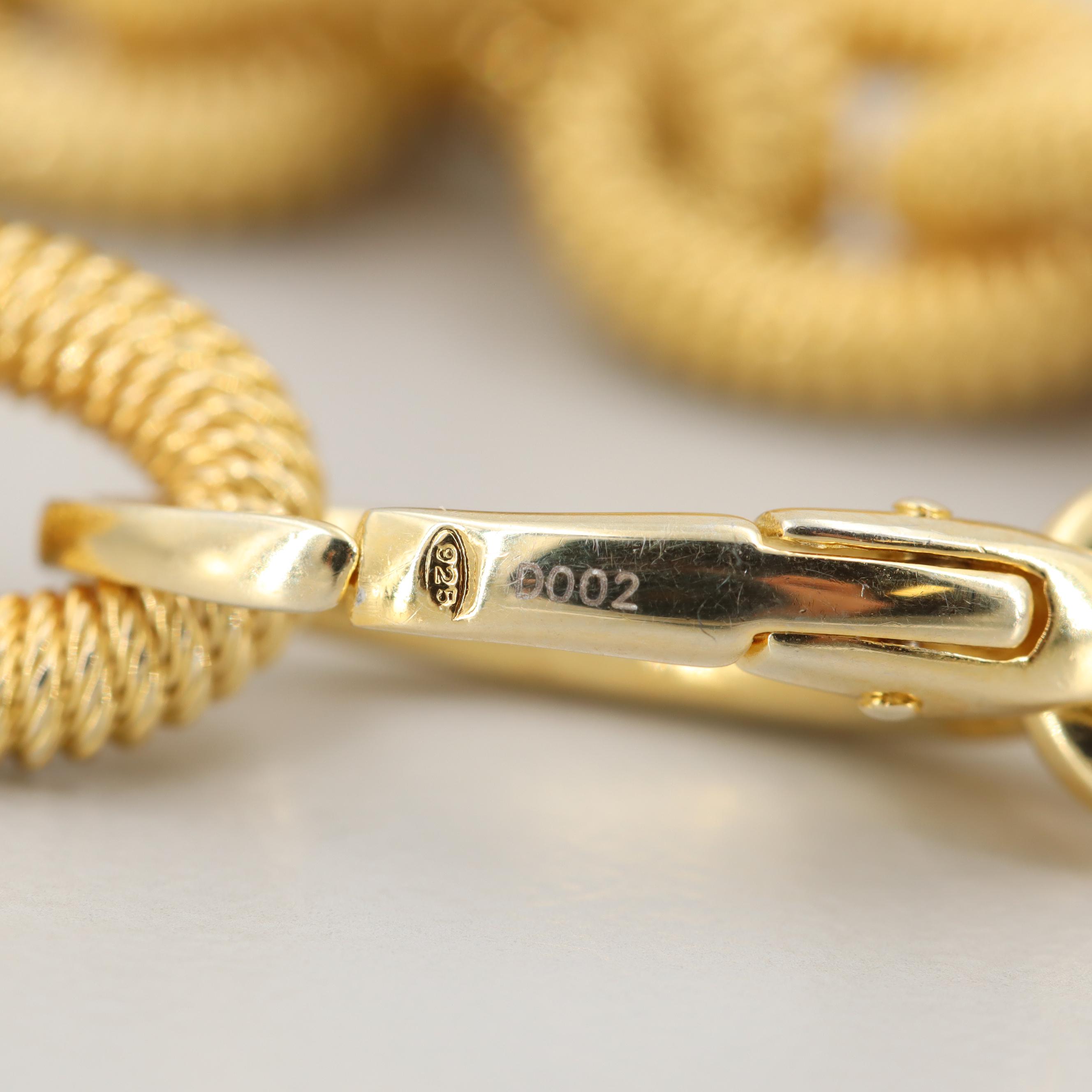 Gold Wash on Sterling Silver Cultured Pearl and Diamond Bracelet