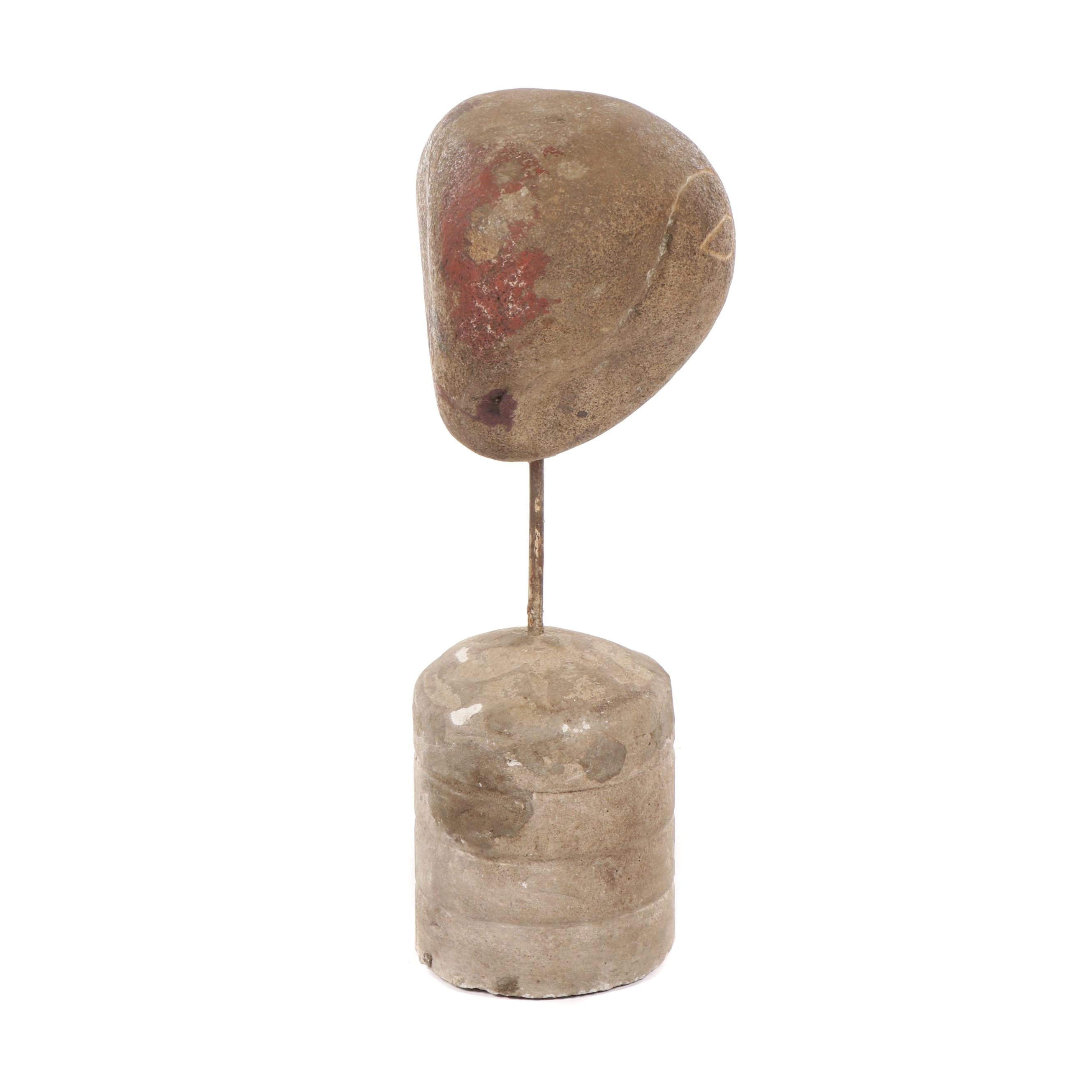 Frank Dininno Stone Head Sculpture