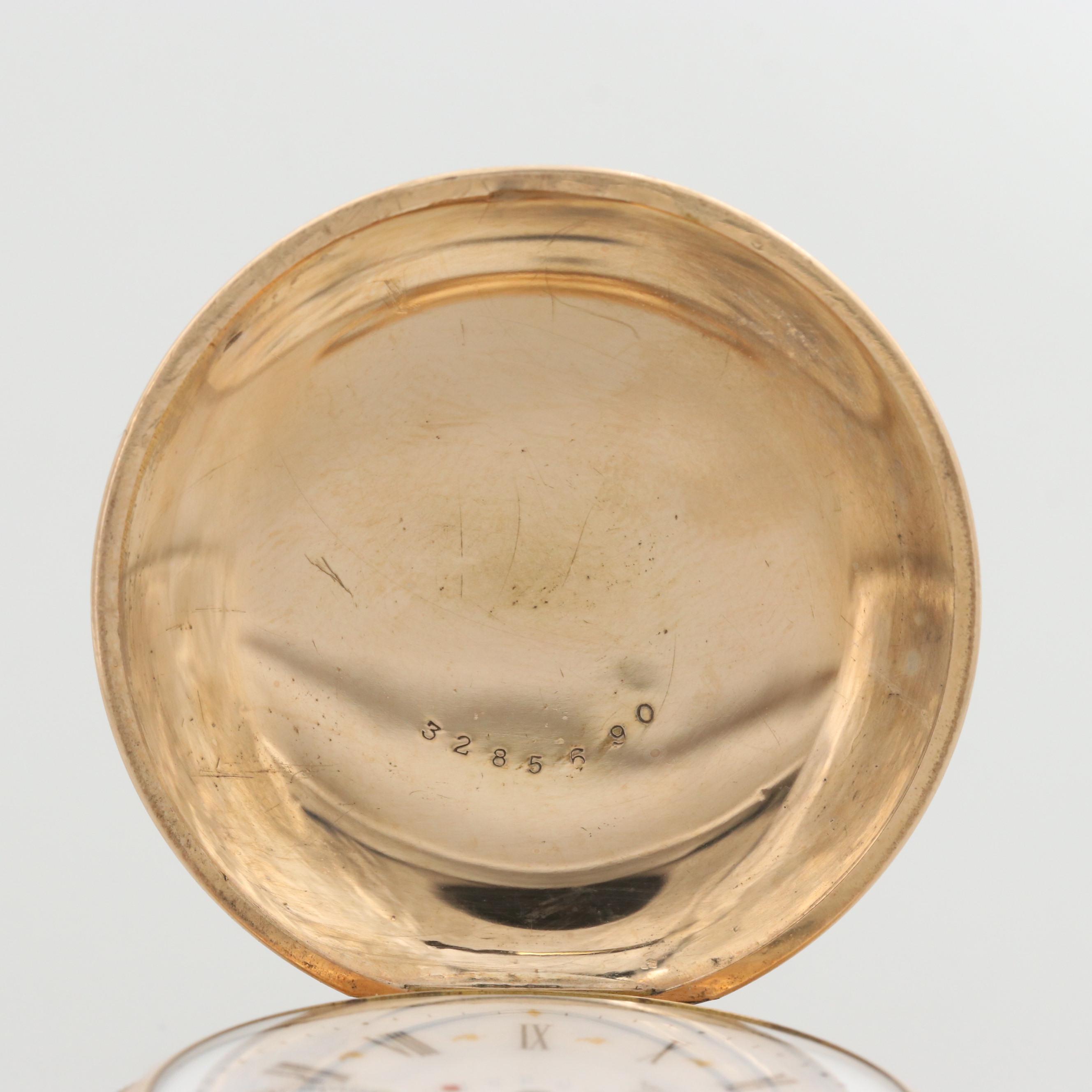 Antique Hampden 14K Gold Filled Hunter Case Pocket Watch, 1897