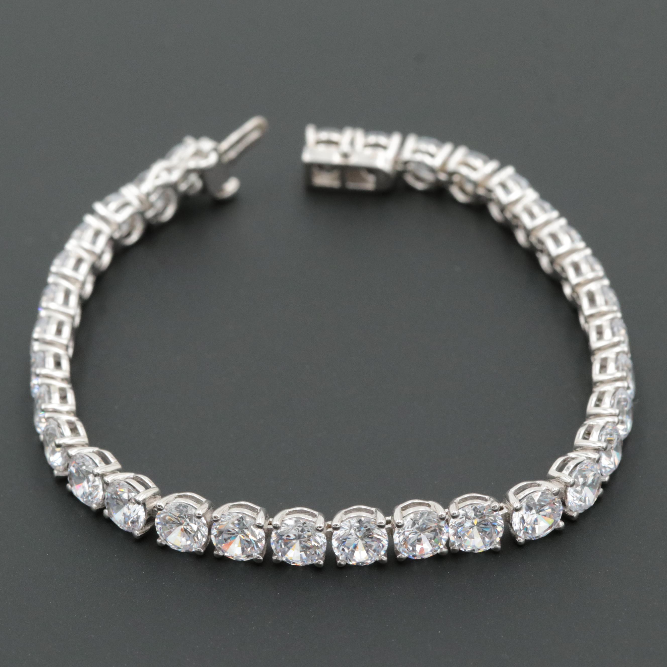 Sterling Silver Cubic Zirconia Tennis Bracelet
