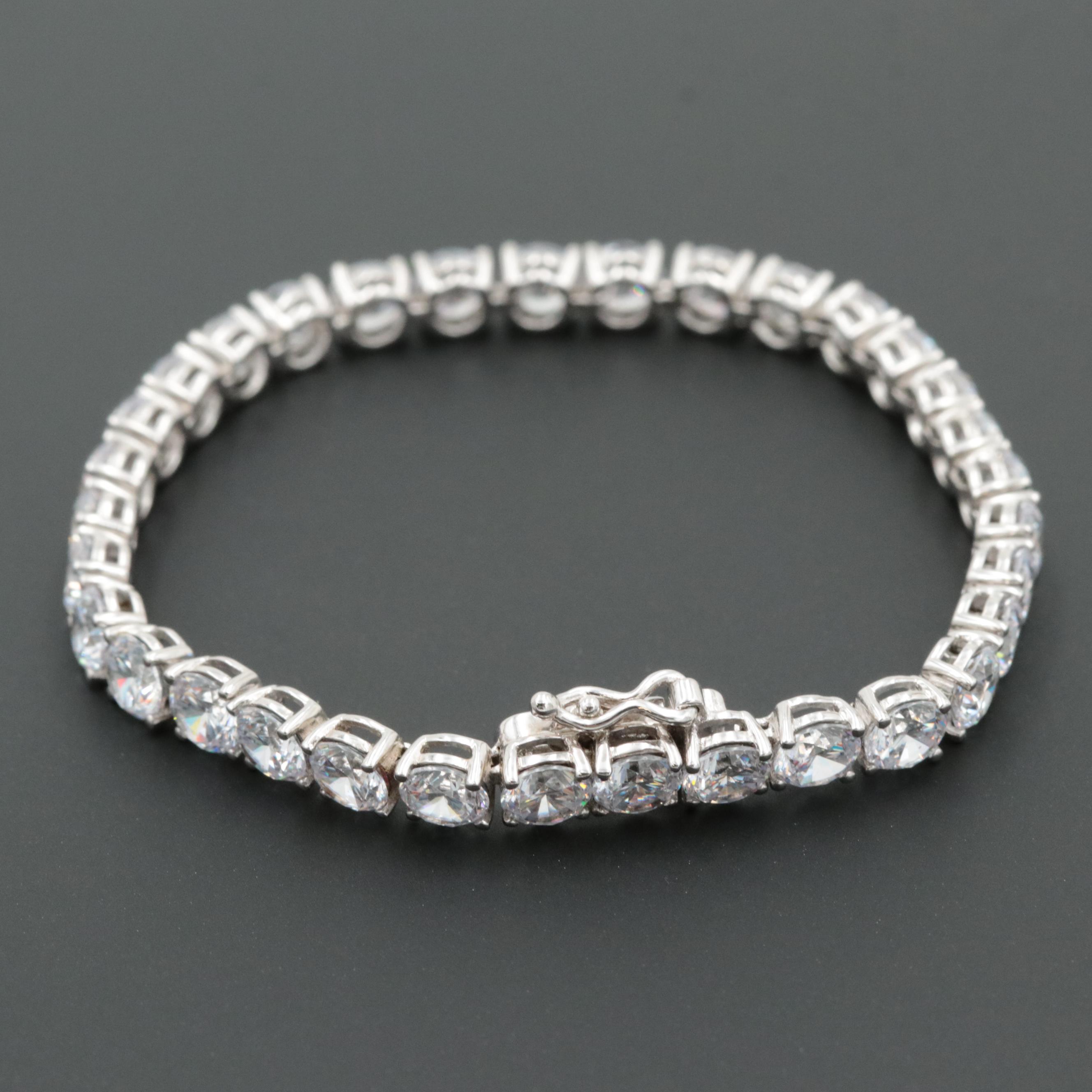 Sterling Silver Cubic Zirconia Tennis Bracelet