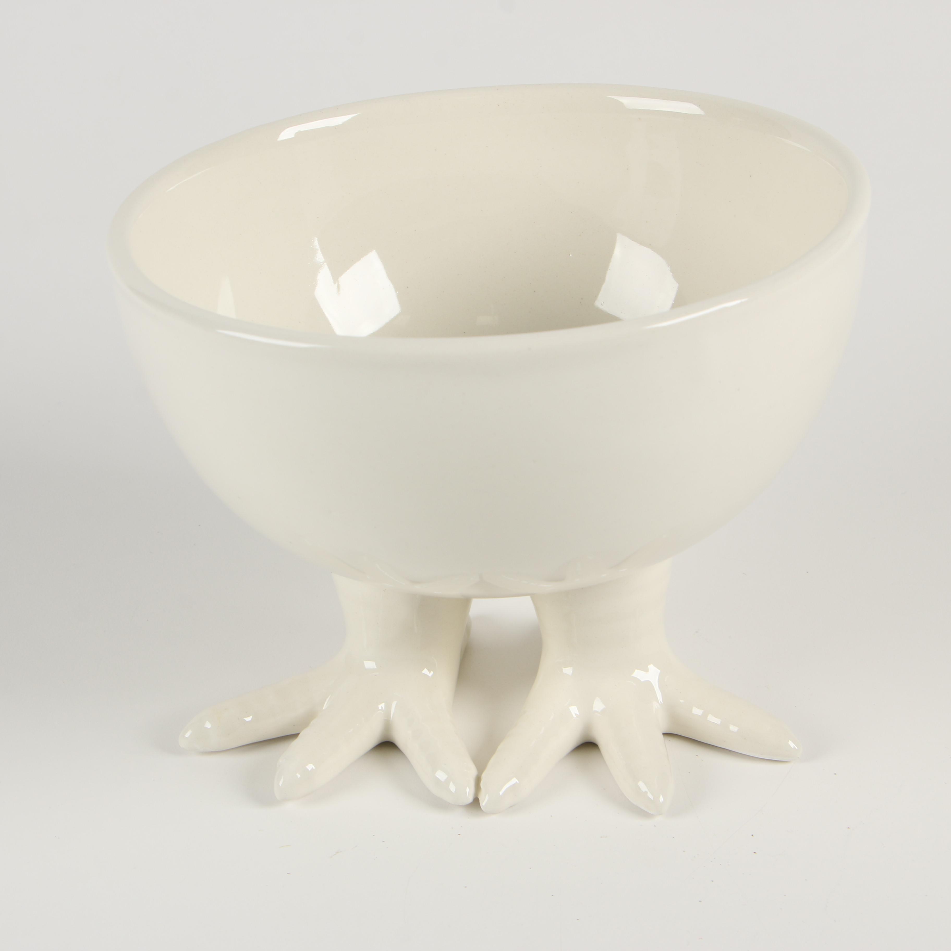 Ceramic Chicken Footed Bowl with Nest Dishes and Hobnail Glass Vase