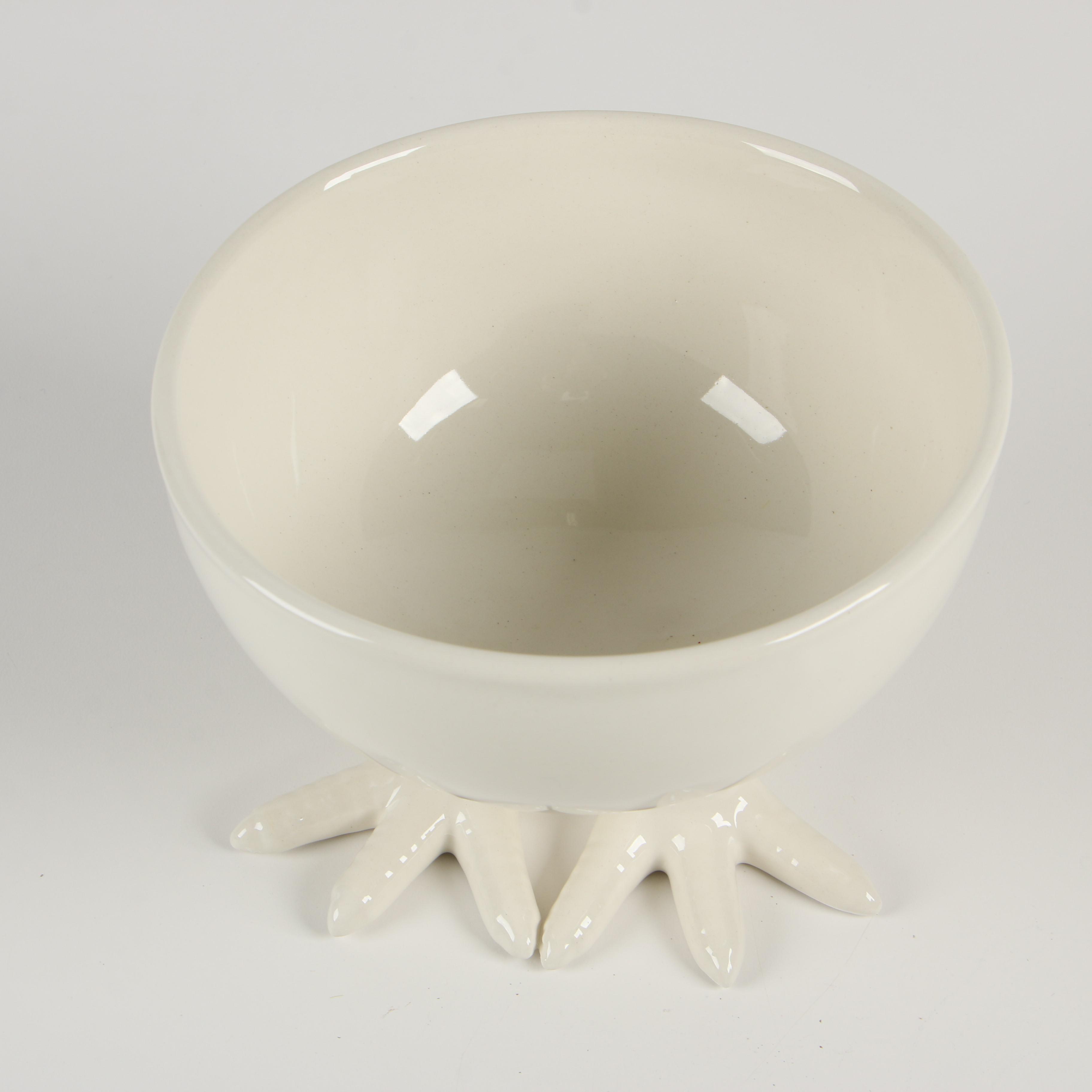 Ceramic Chicken Footed Bowl with Nest Dishes and Hobnail Glass Vase