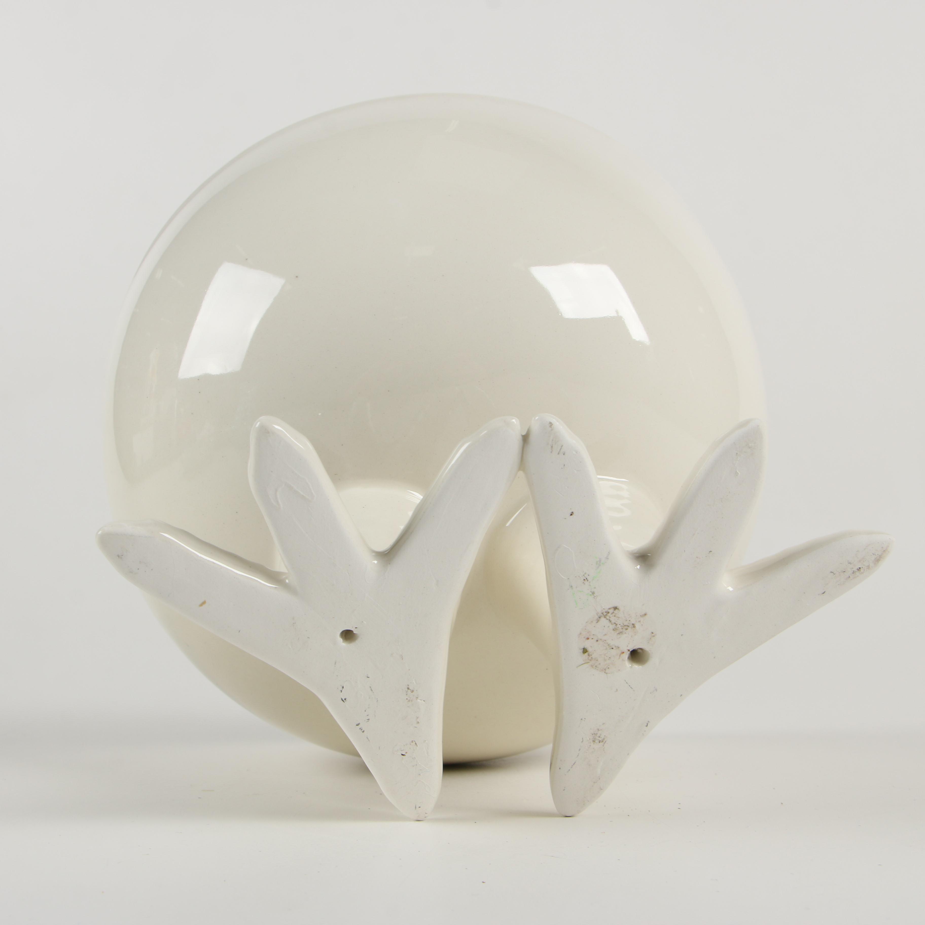 Ceramic Chicken Footed Bowl with Nest Dishes and Hobnail Glass Vase