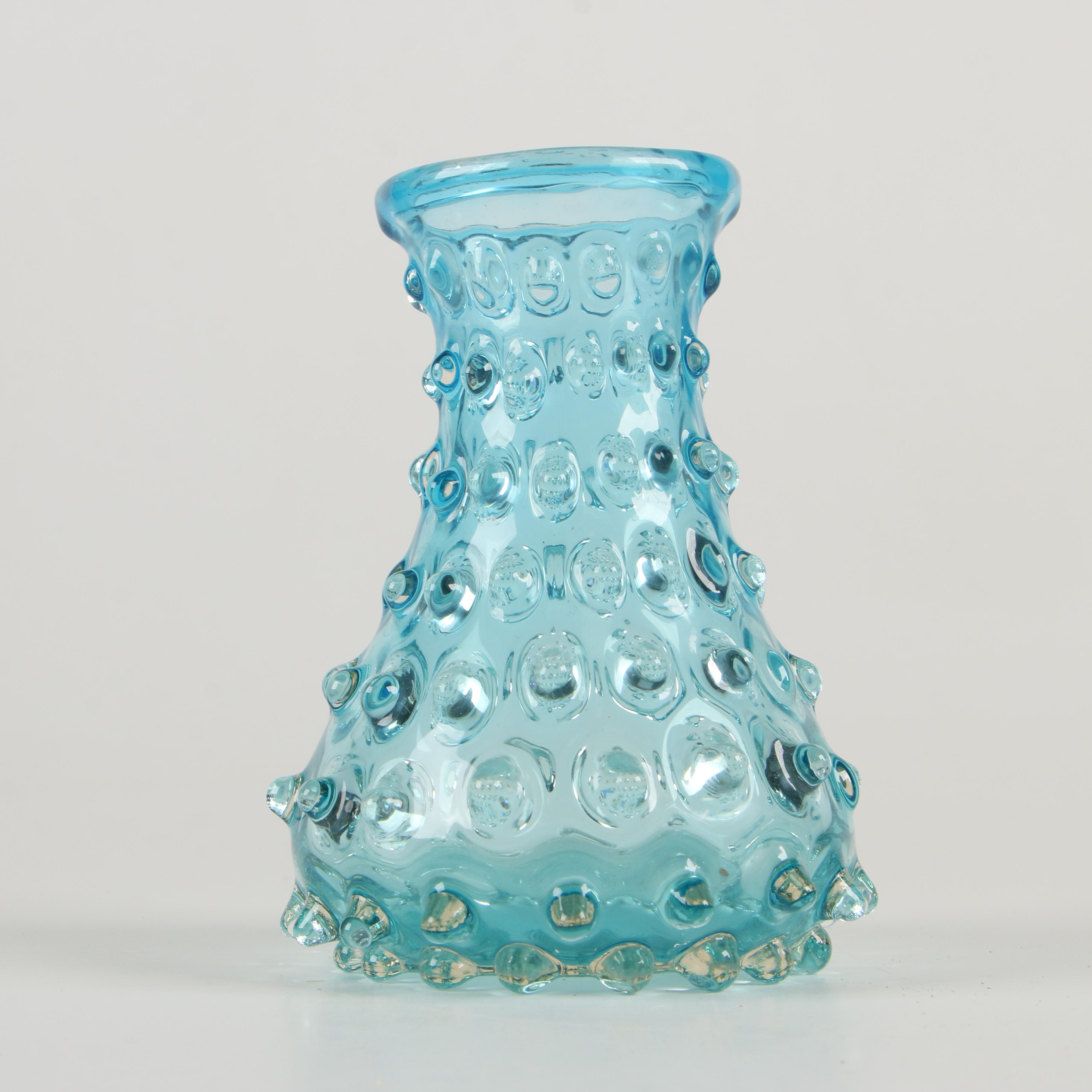 Ceramic Chicken Footed Bowl with Nest Dishes and Hobnail Glass Vase