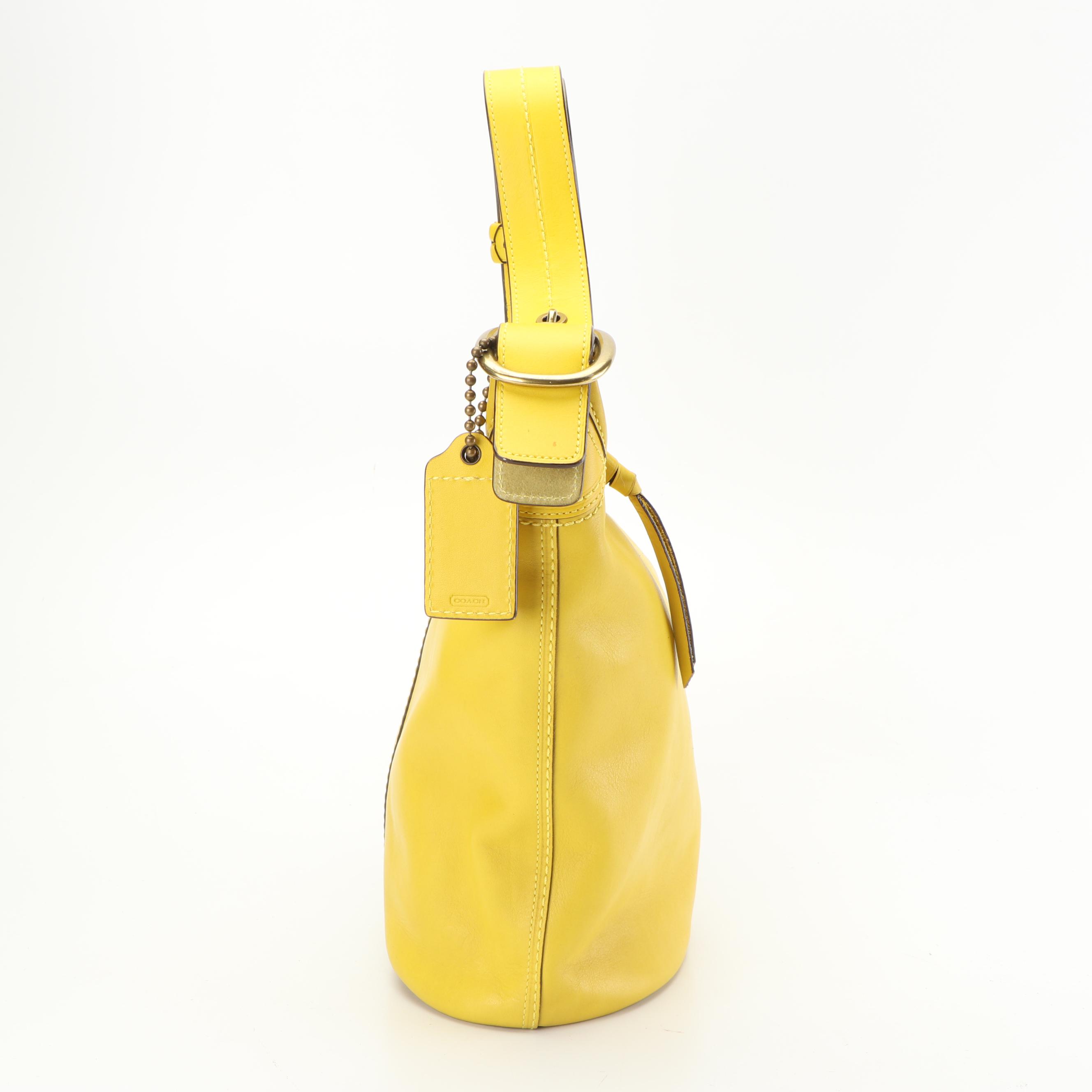 Coach Bleecker Yellow Leather Bucket Bag