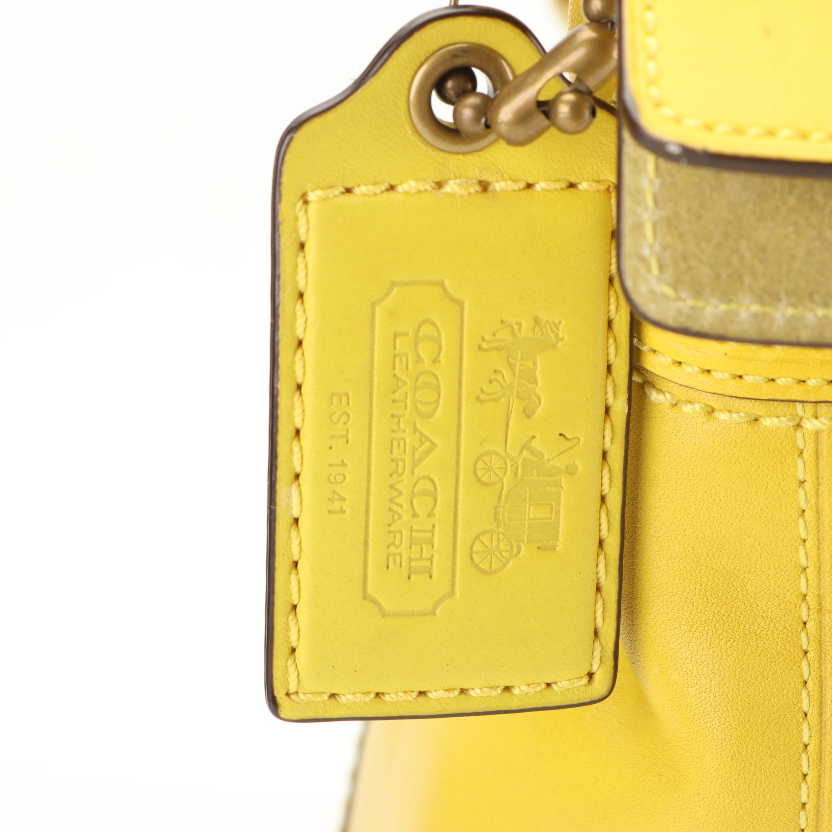 Coach Bleecker Yellow Leather Bucket Bag