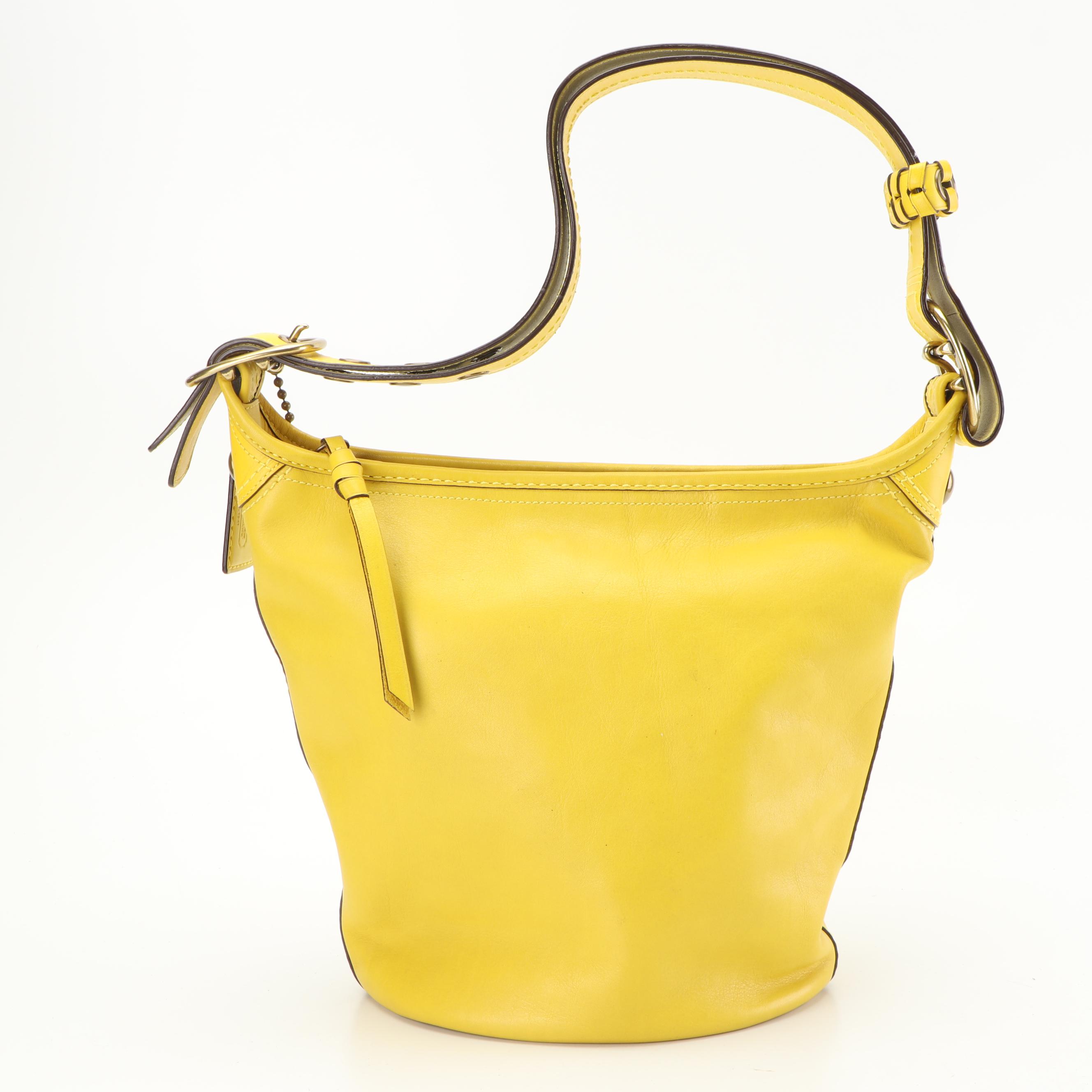 Coach Bleecker Yellow Leather Bucket Bag