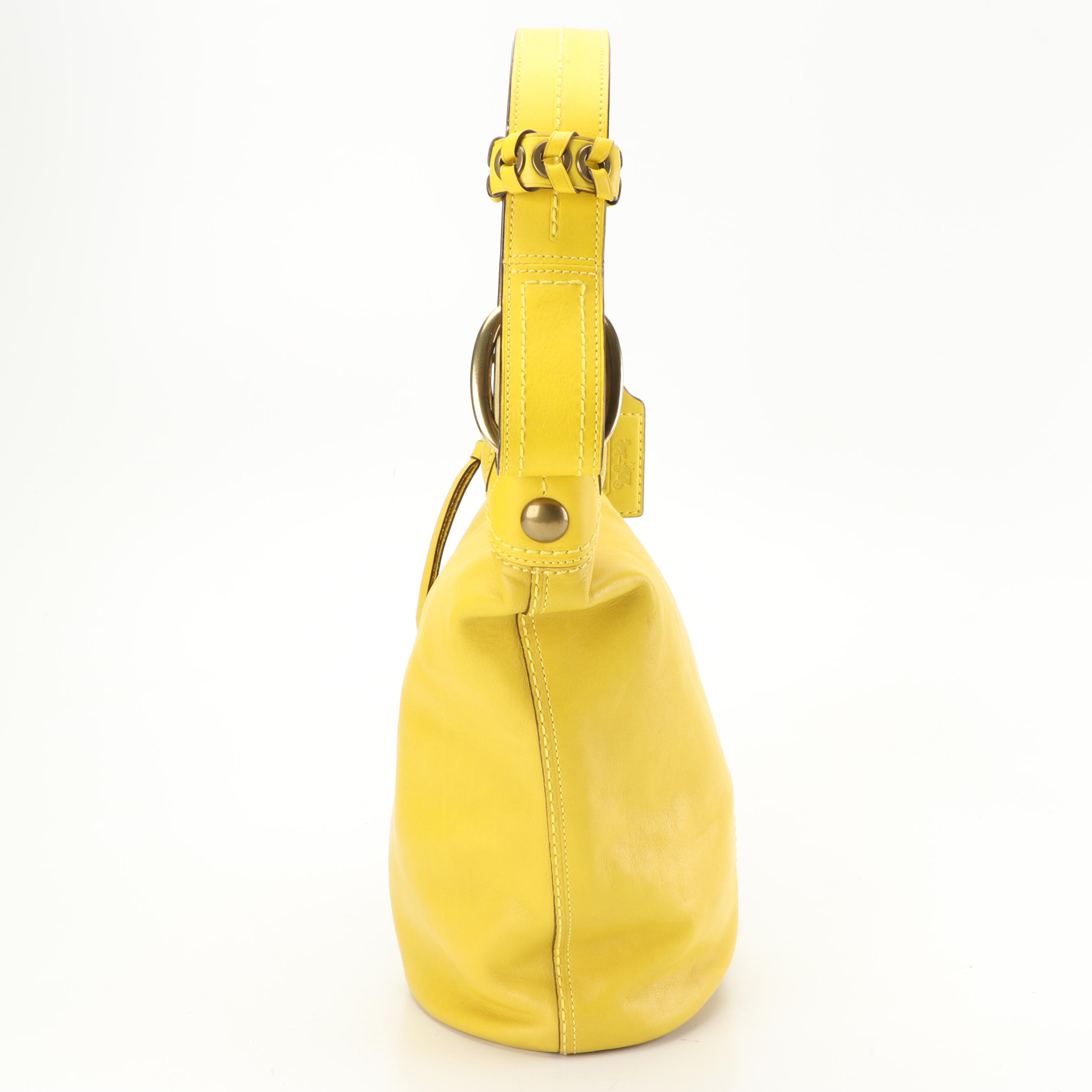 Coach Bleecker Yellow Leather Bucket Bag