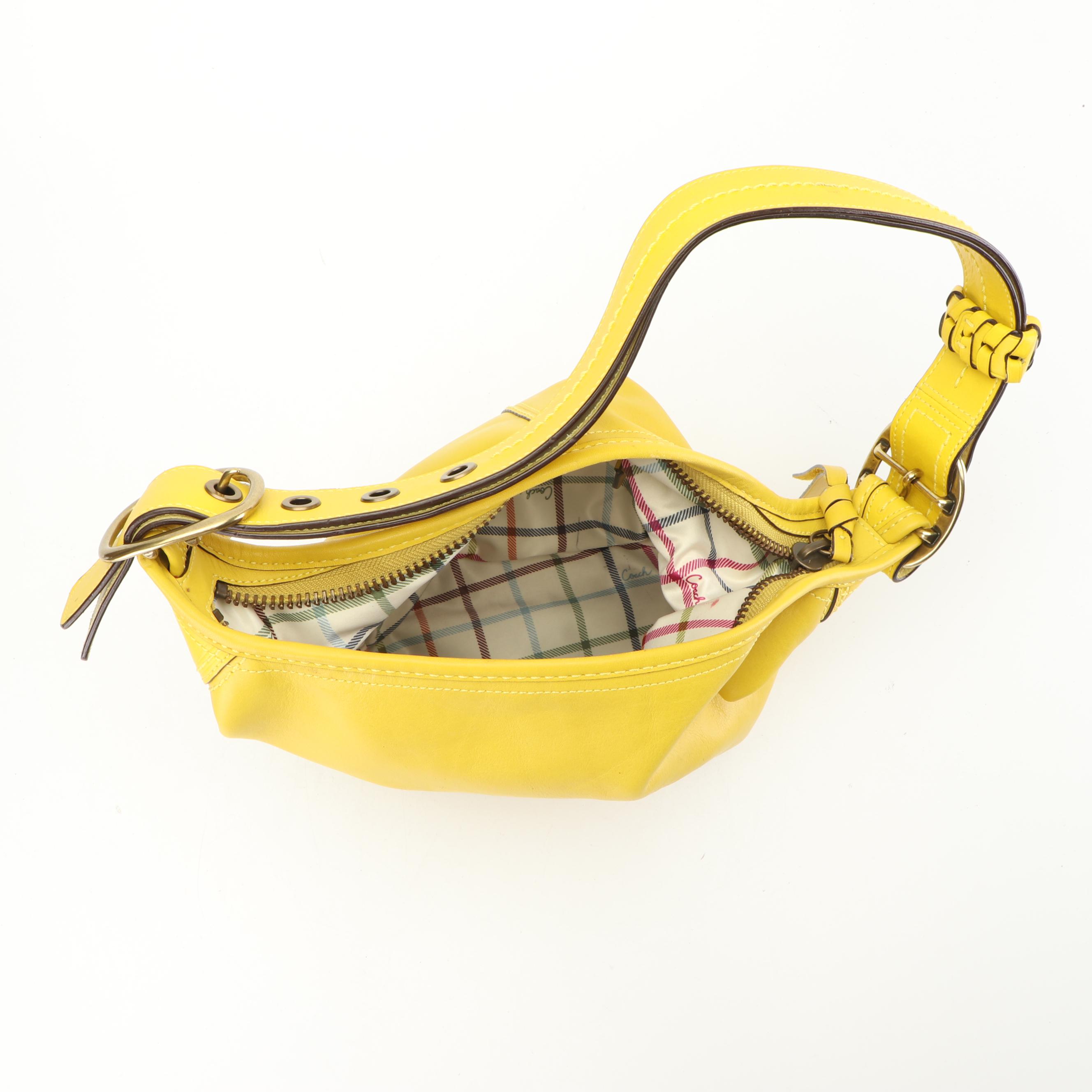 Coach Bleecker Yellow Leather Bucket Bag