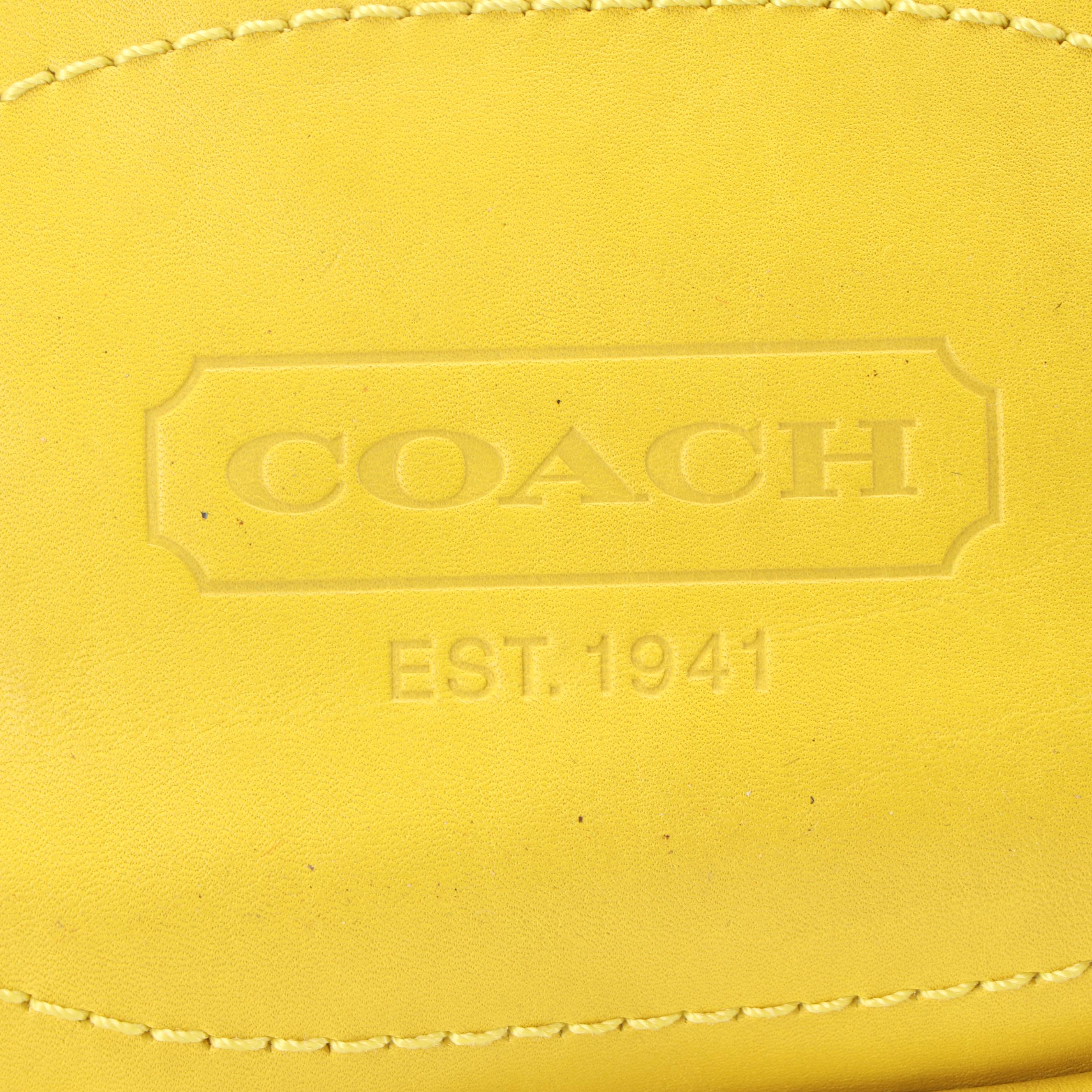 Coach Bleecker Yellow Leather Bucket Bag