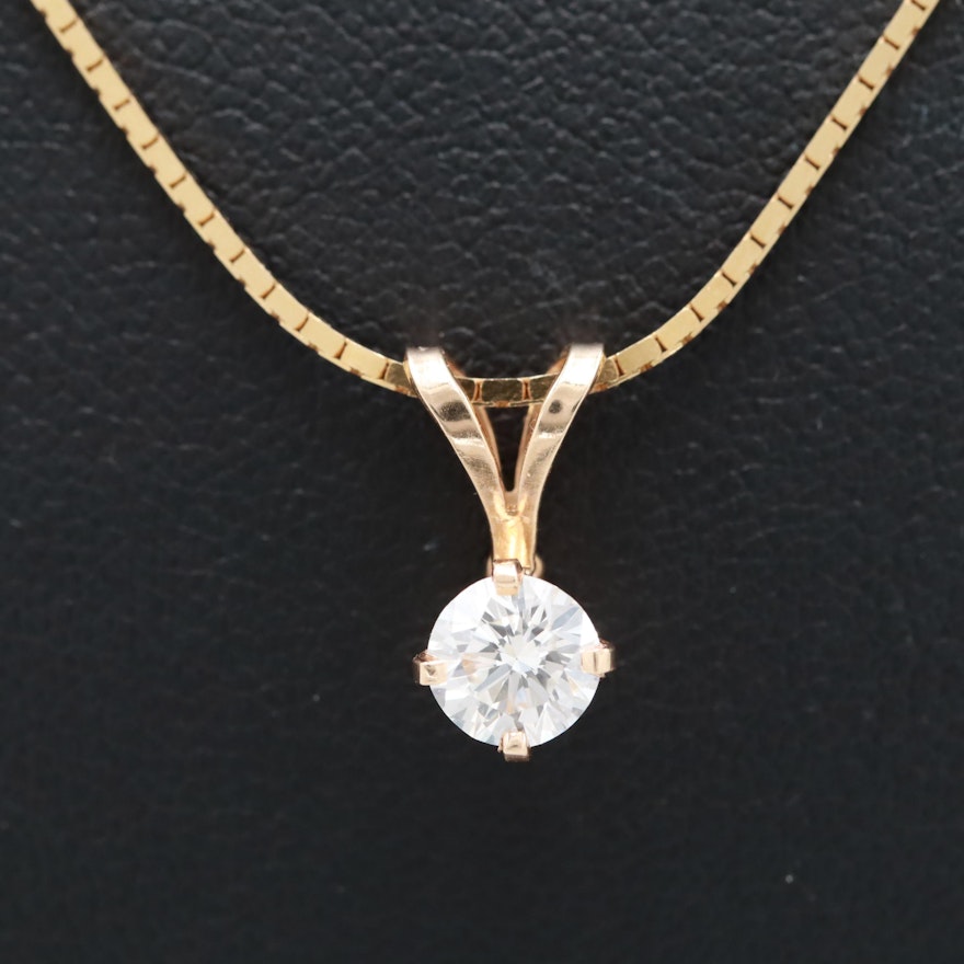 14K Yellow Gold Diamond Necklace