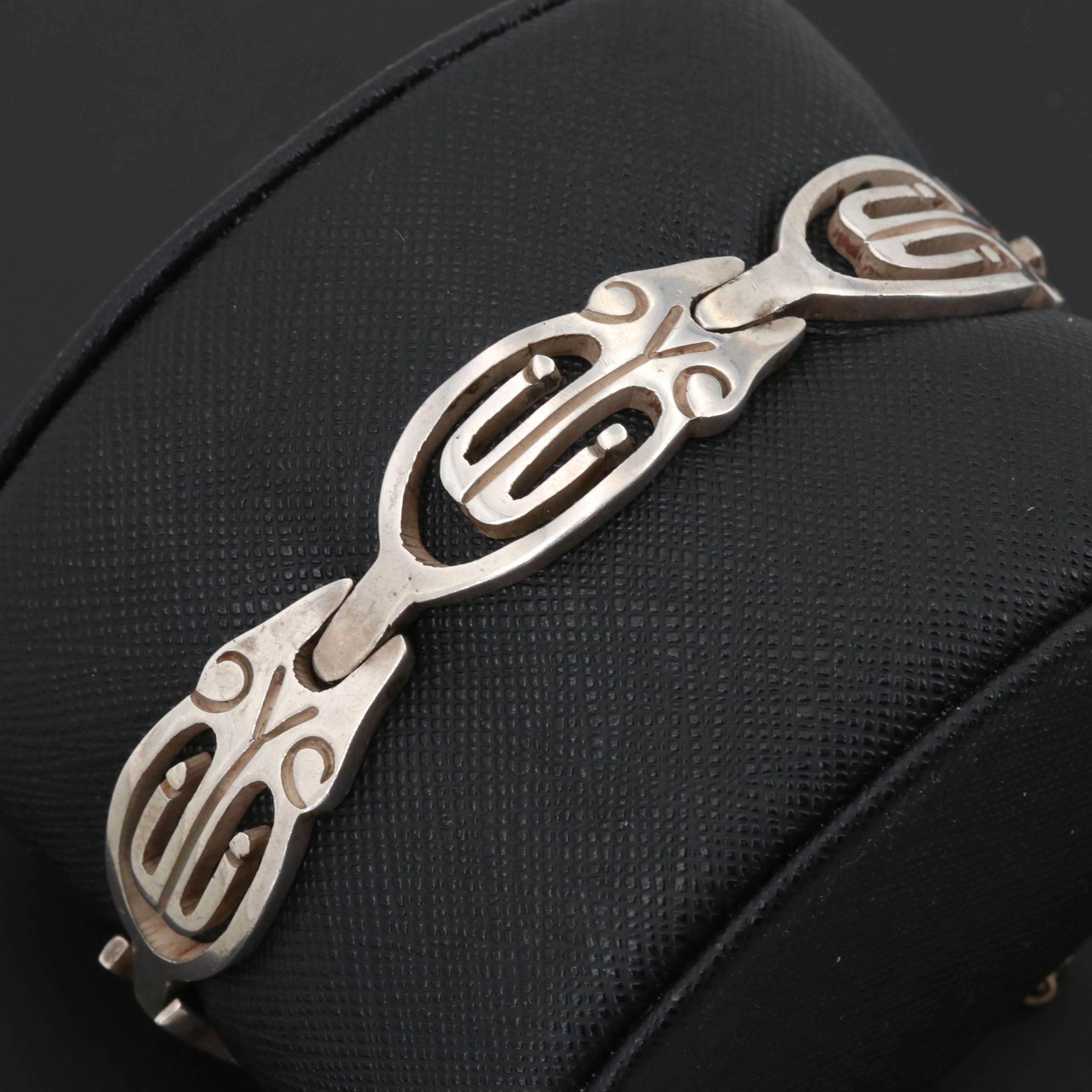 Mexican Sterling Silver Openwork Link Bracelet