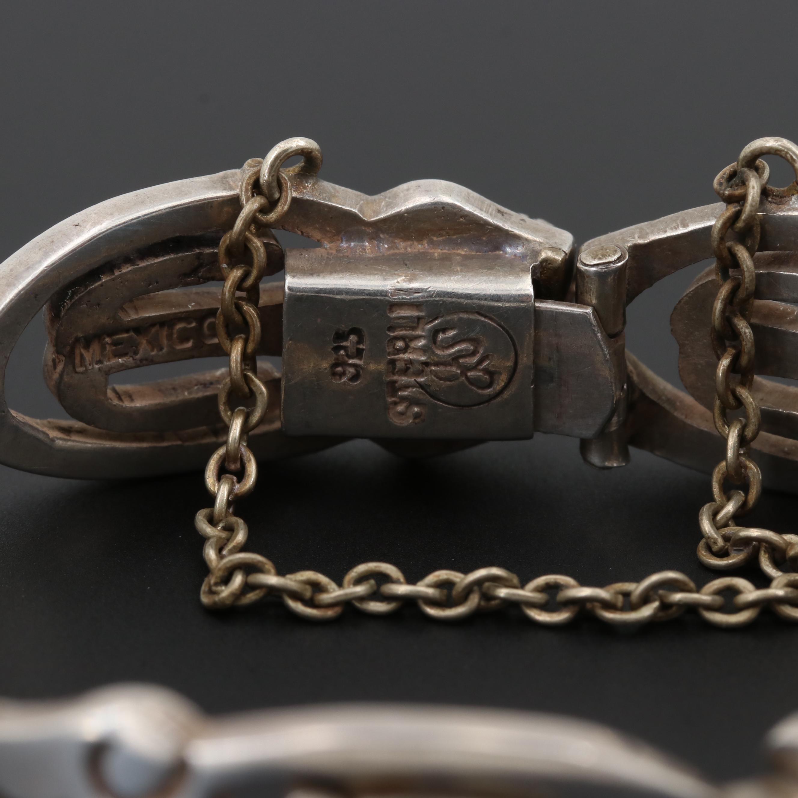 Mexican Sterling Silver Openwork Link Bracelet