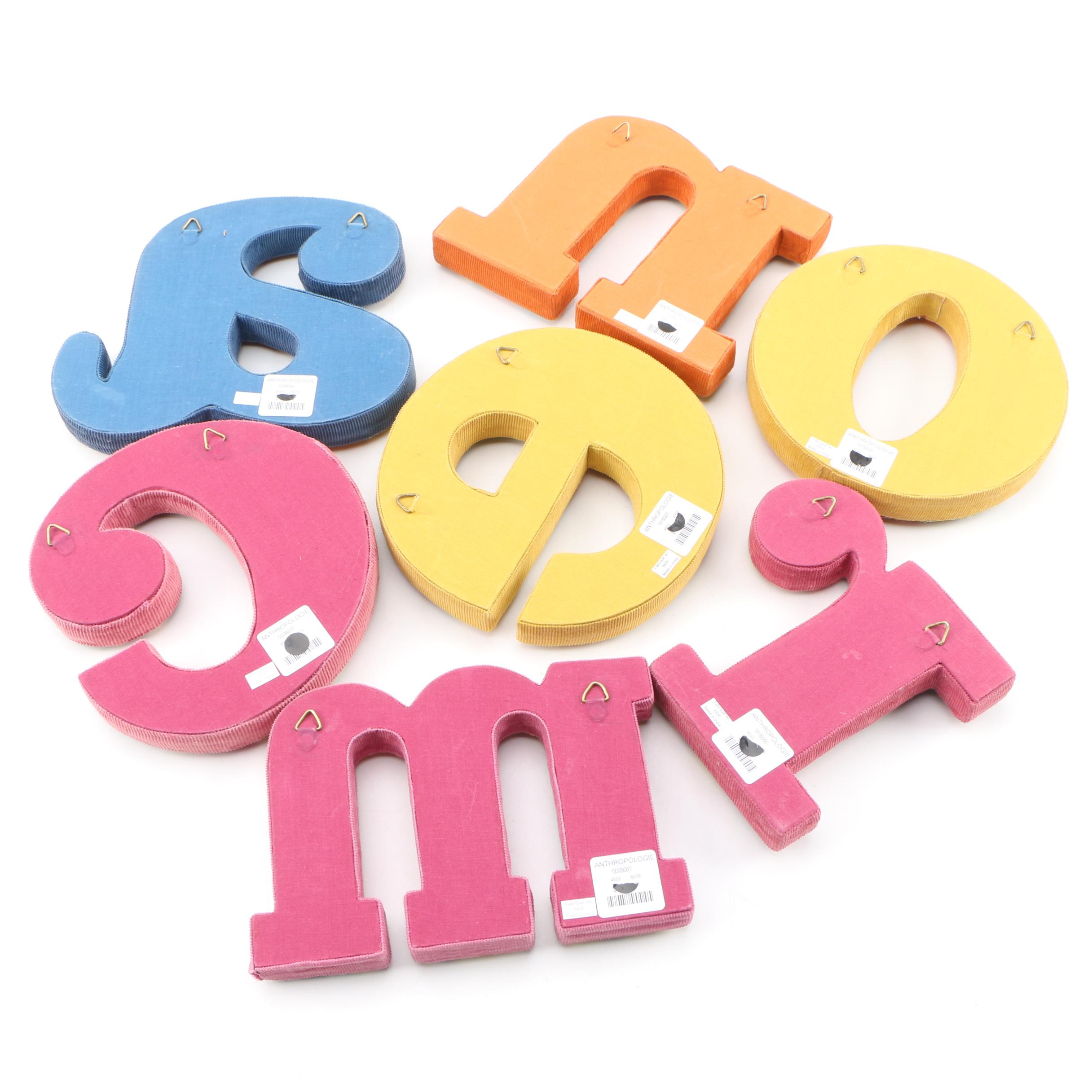 Anthropologie Pinwale Alphabet Wall Hanging Letters