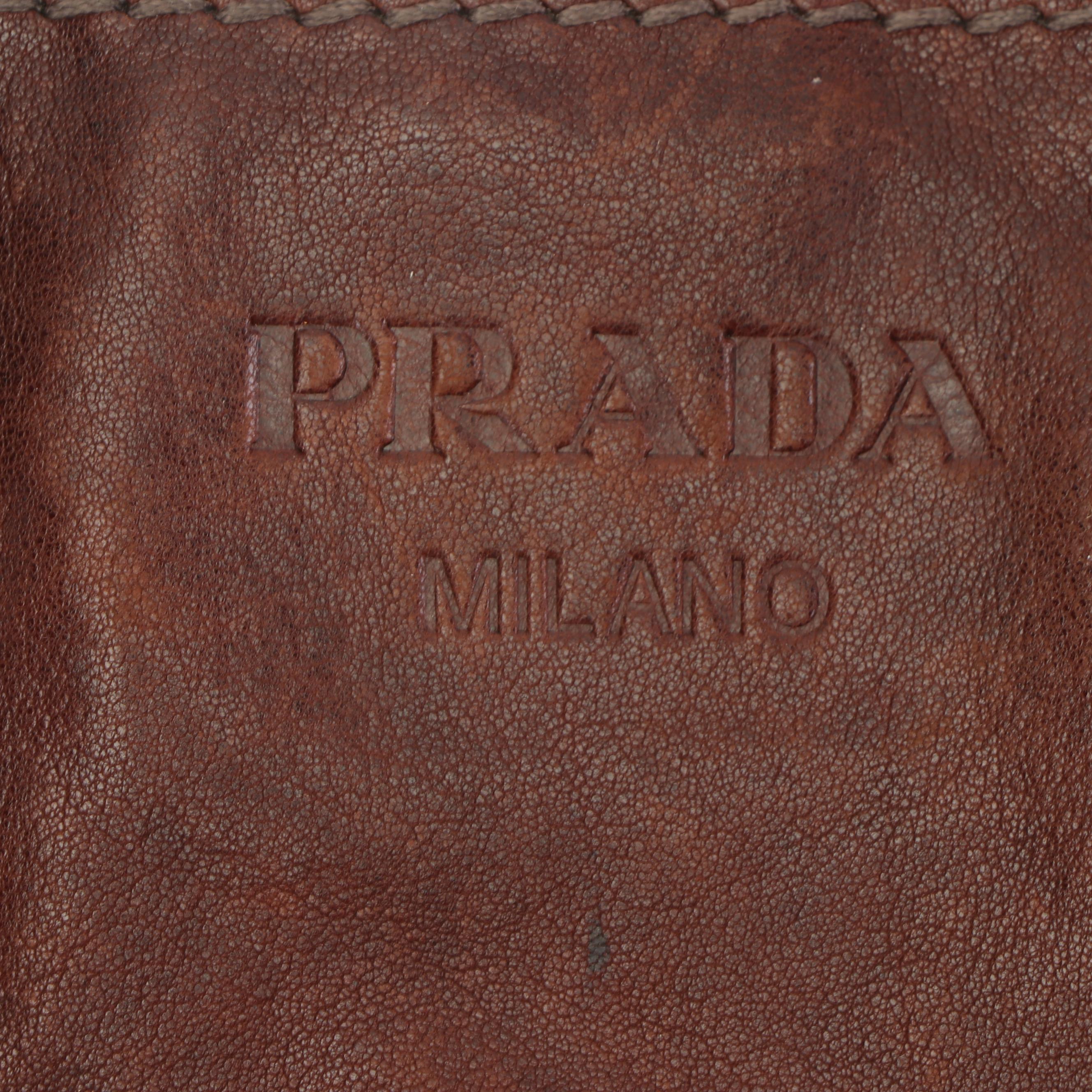 Prada Milano Brown Leather Tote Bag