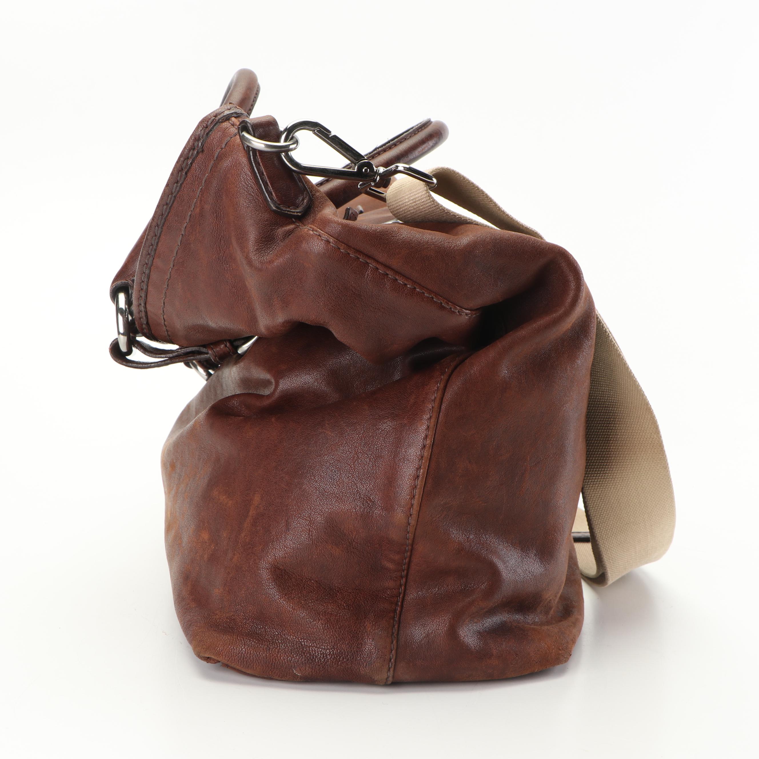 Prada Milano Brown Leather Tote Bag