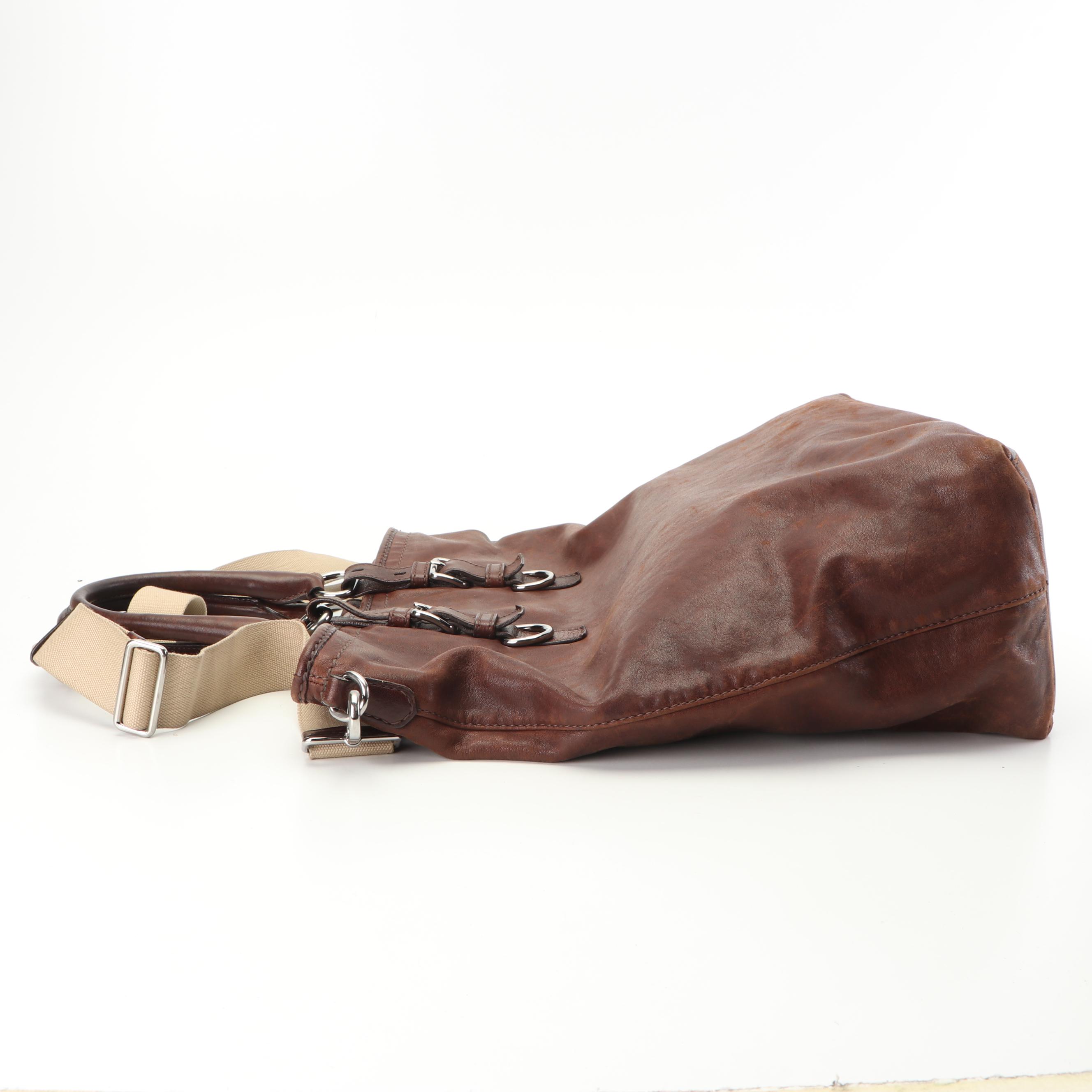 Prada Milano Brown Leather Tote Bag