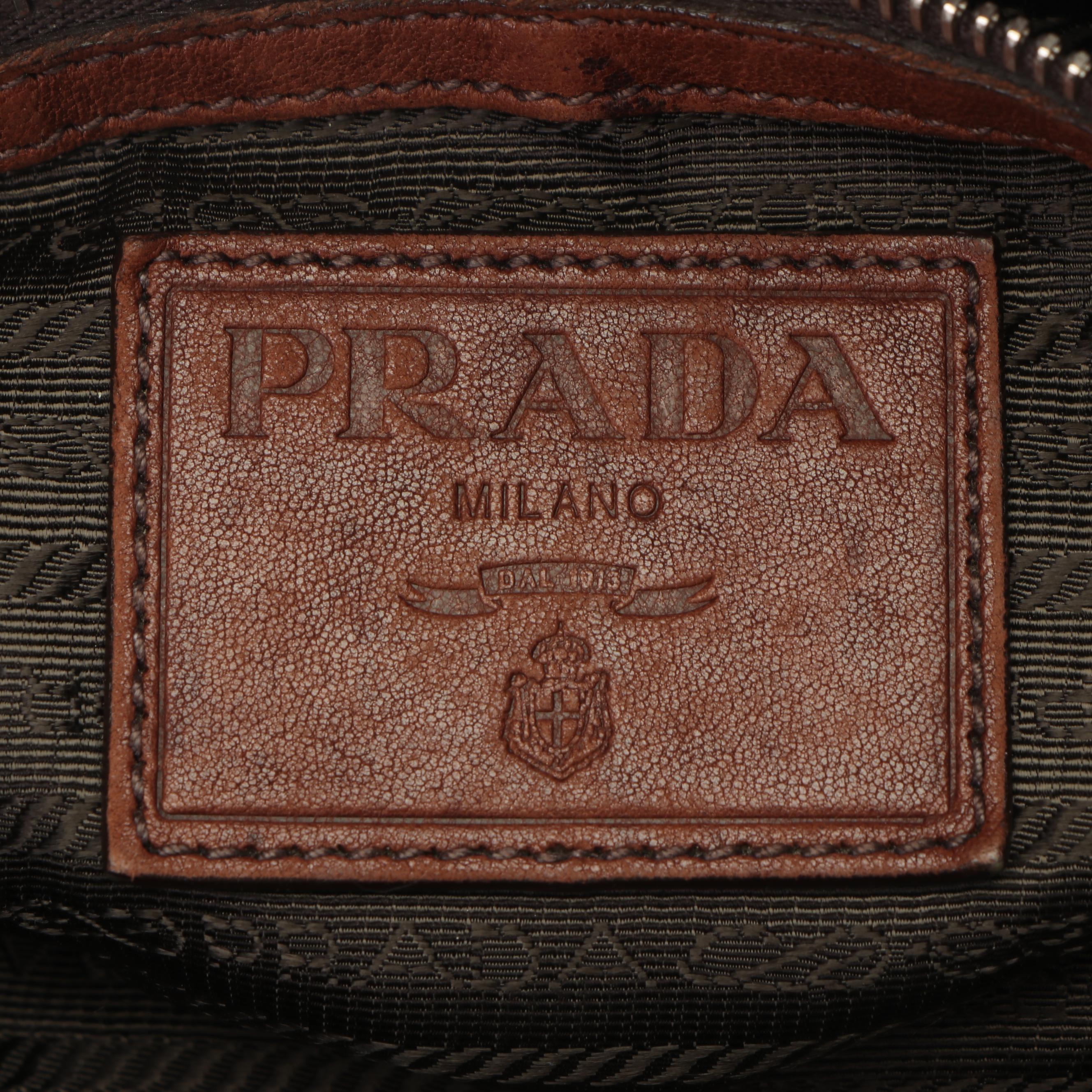 Prada Milano Brown Leather Tote Bag