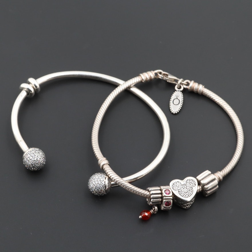 Pandora Sterling Silver Cubic Zirconia Charm Bracelets