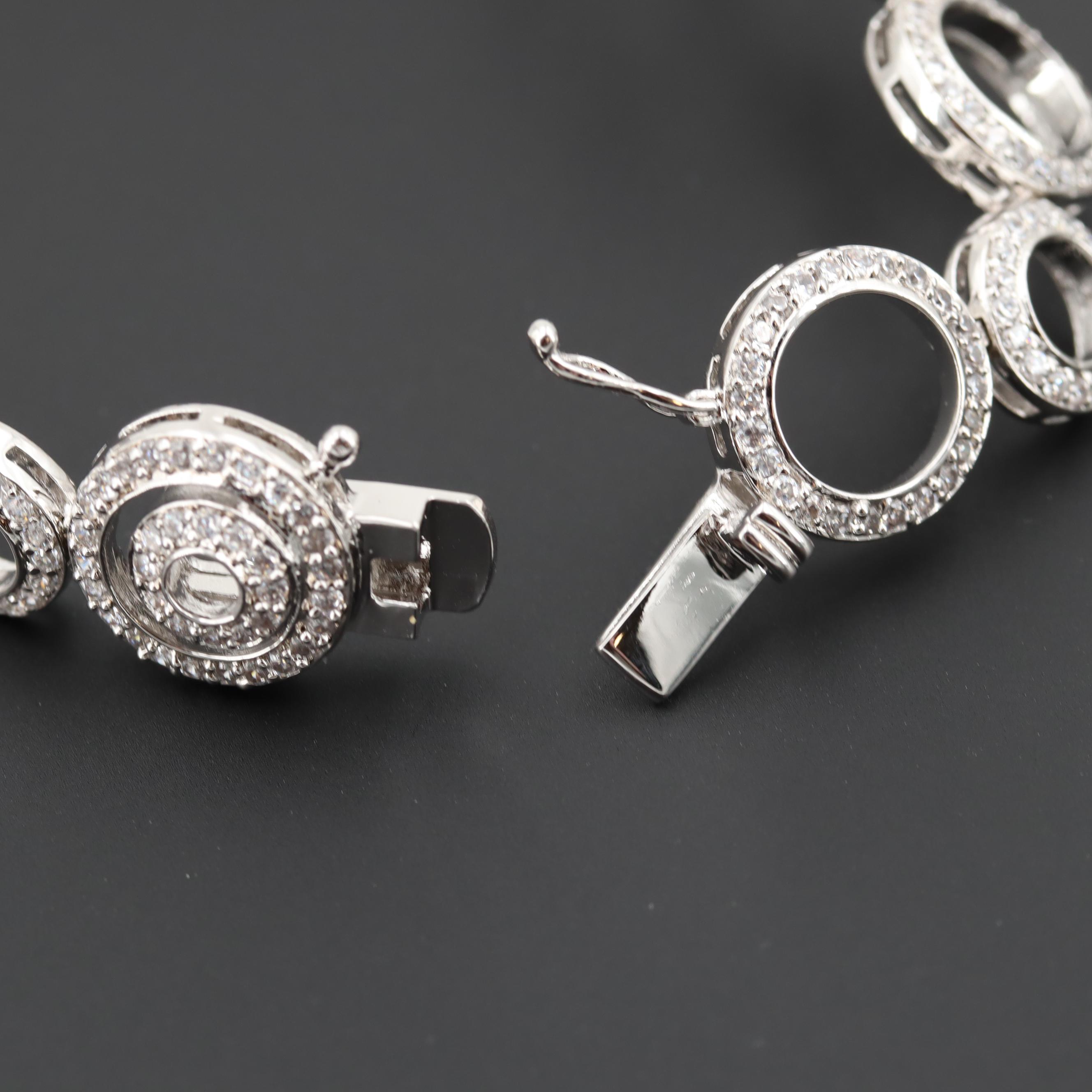 Sterling Silver Cubic Zirconia "Bubbles" Bracelet