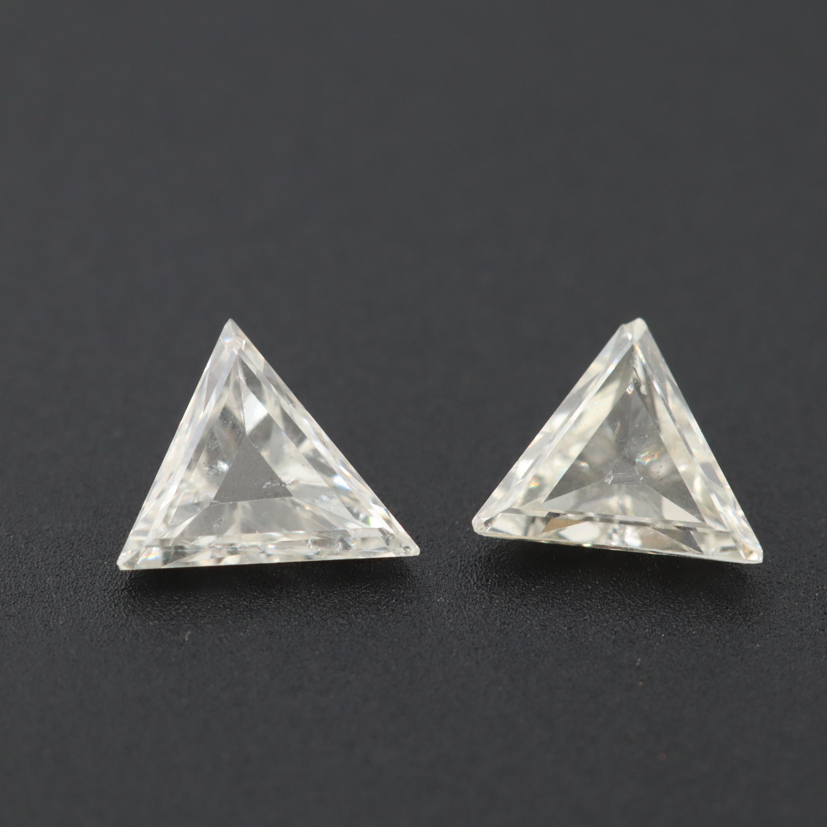 Matched Pair Loose Triangle Step Cut 0.49 CTW Diamonds