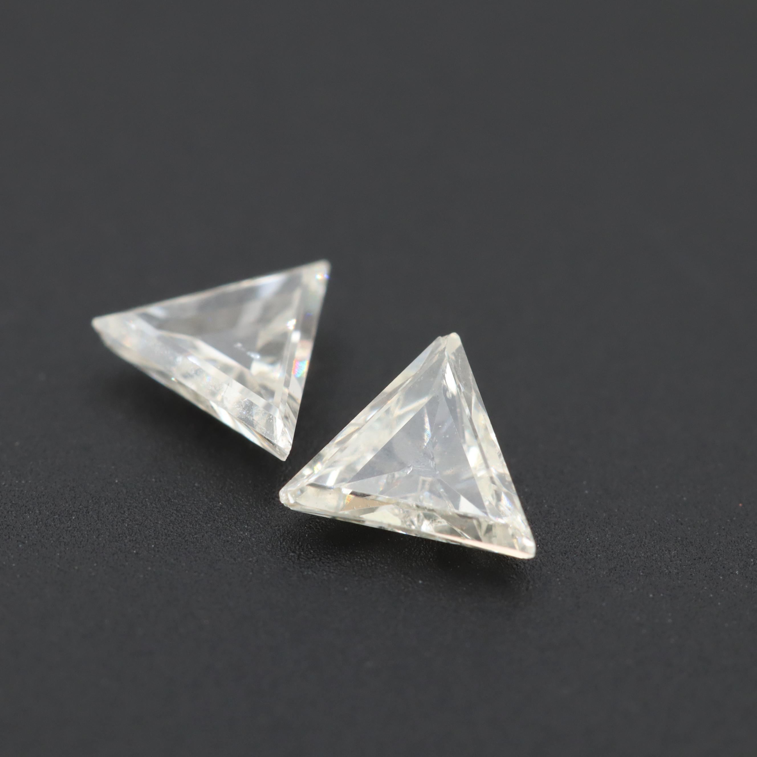 Matched Pair Loose Triangle Step Cut 0.49 CTW Diamonds