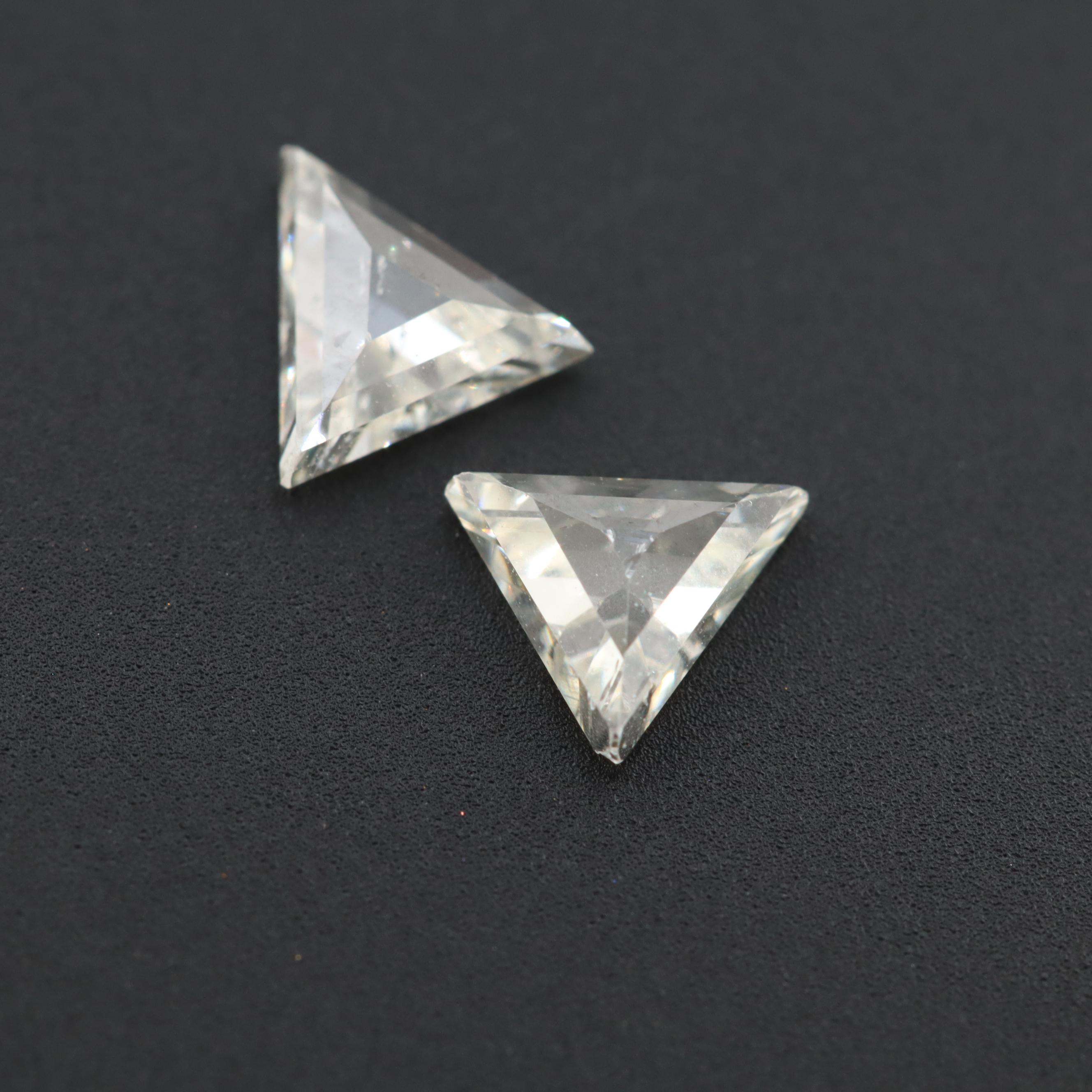 Matched Pair Loose Triangle Step Cut 0.49 CTW Diamonds
