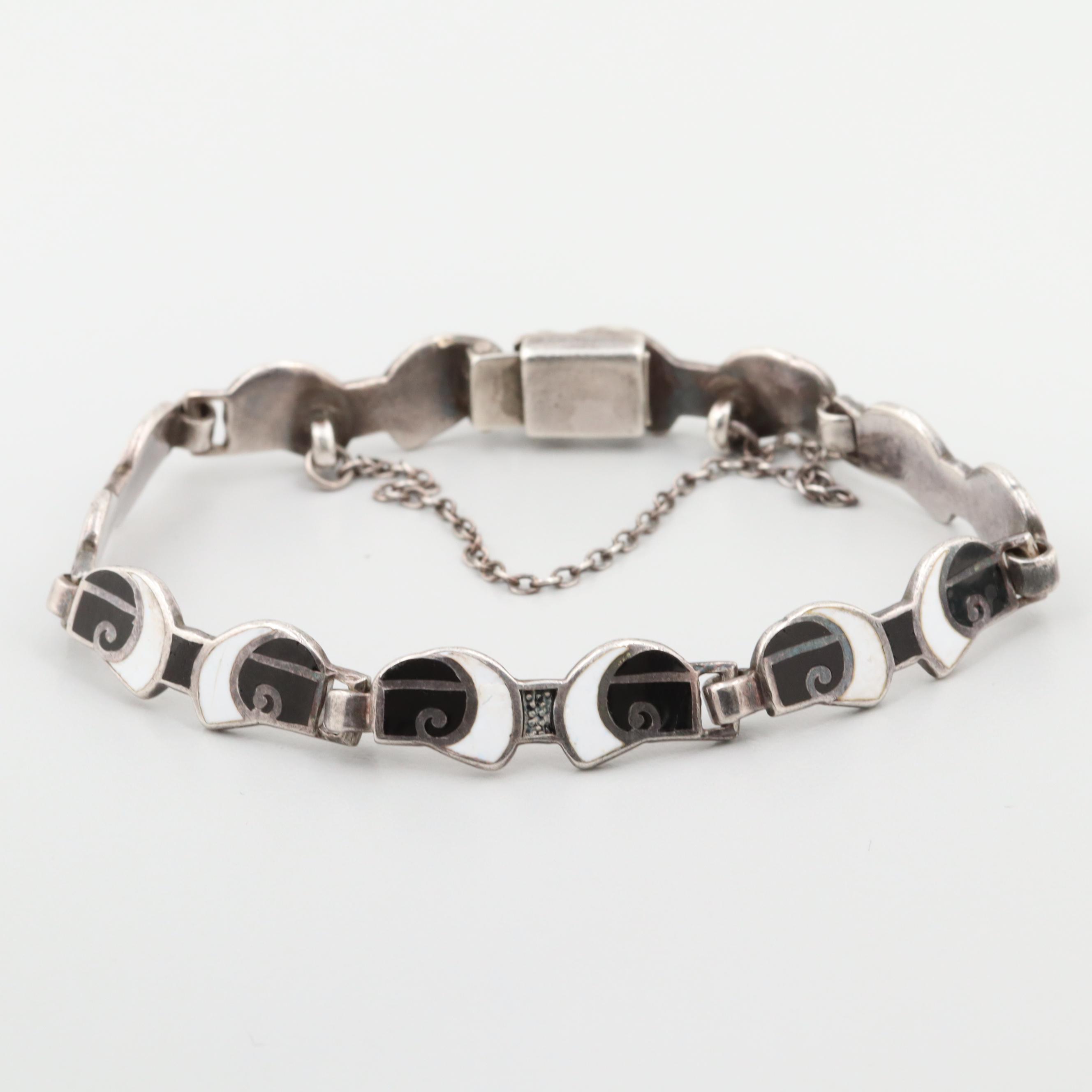 Margot of Taxco Sterling Silver Enamel Bracelet