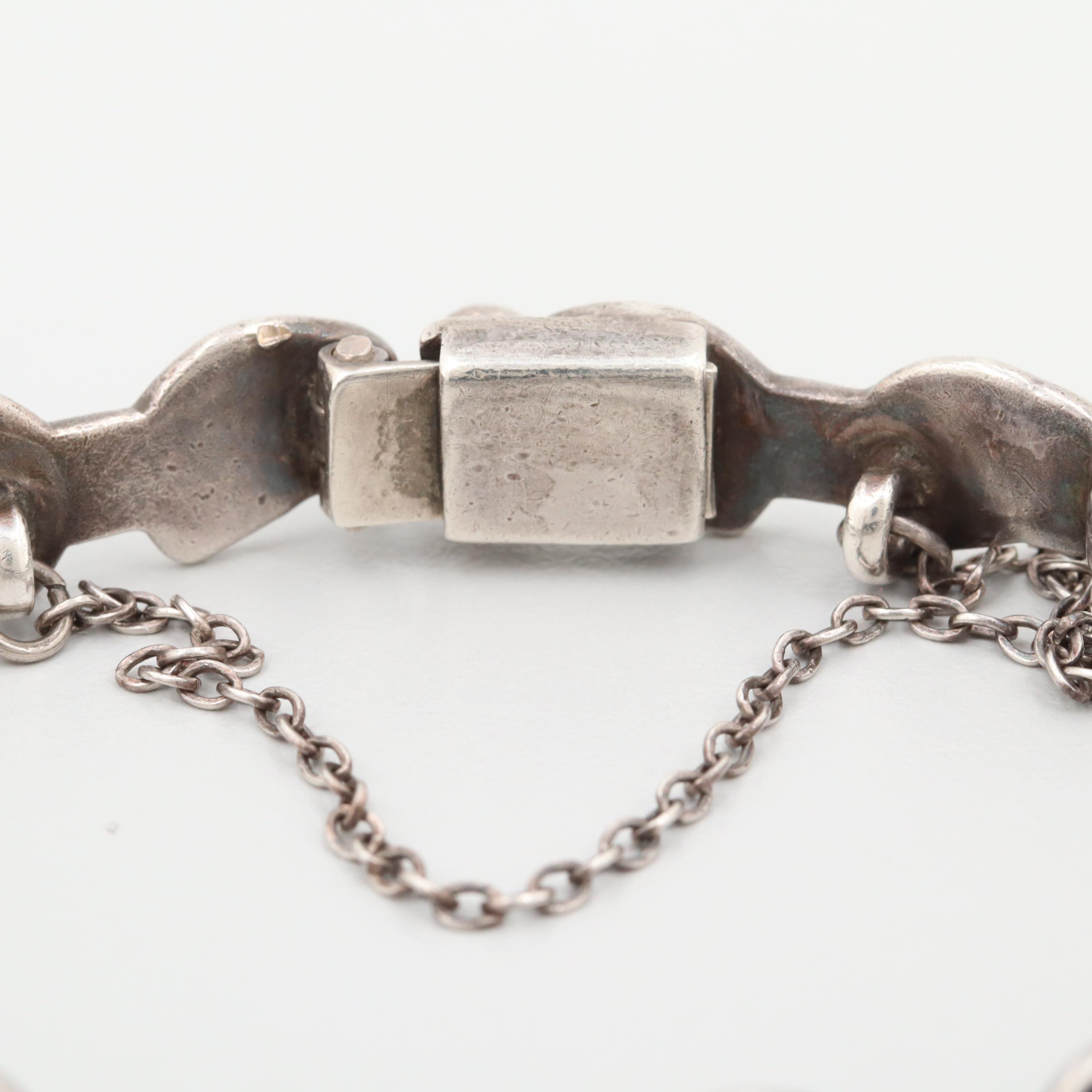 Margot of Taxco Sterling Silver Enamel Bracelet