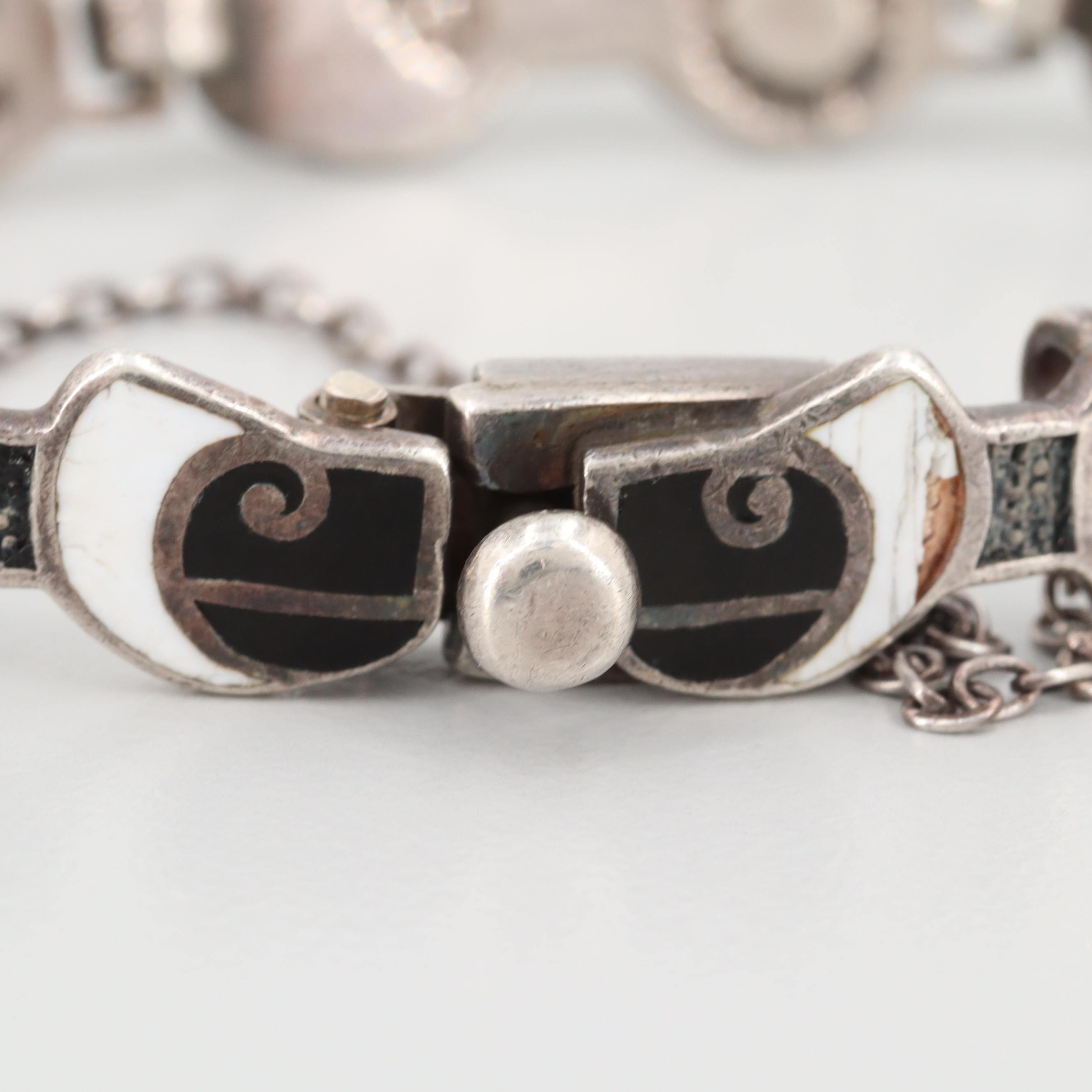 Margot of Taxco Sterling Silver Enamel Bracelet