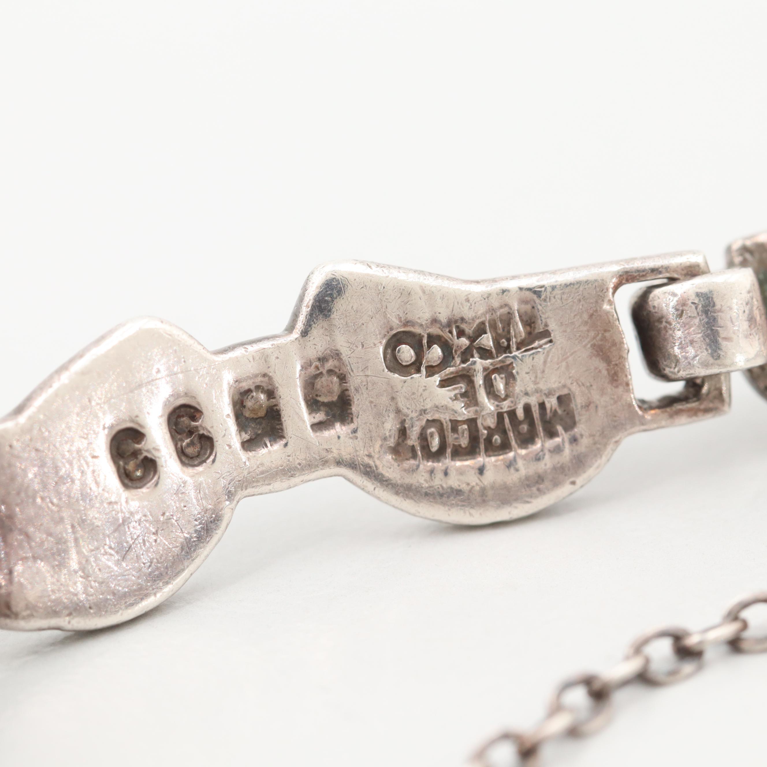 Margot of Taxco Sterling Silver Enamel Bracelet