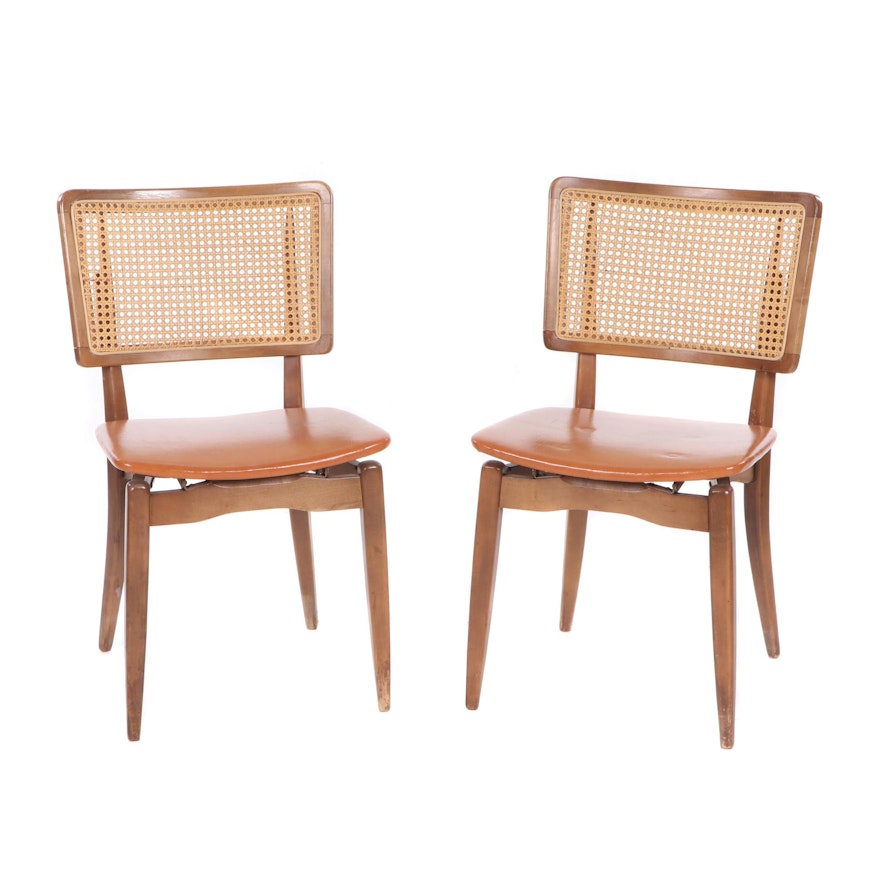 Stakmore Cane-Back Folding chairs, Mid-20th Century