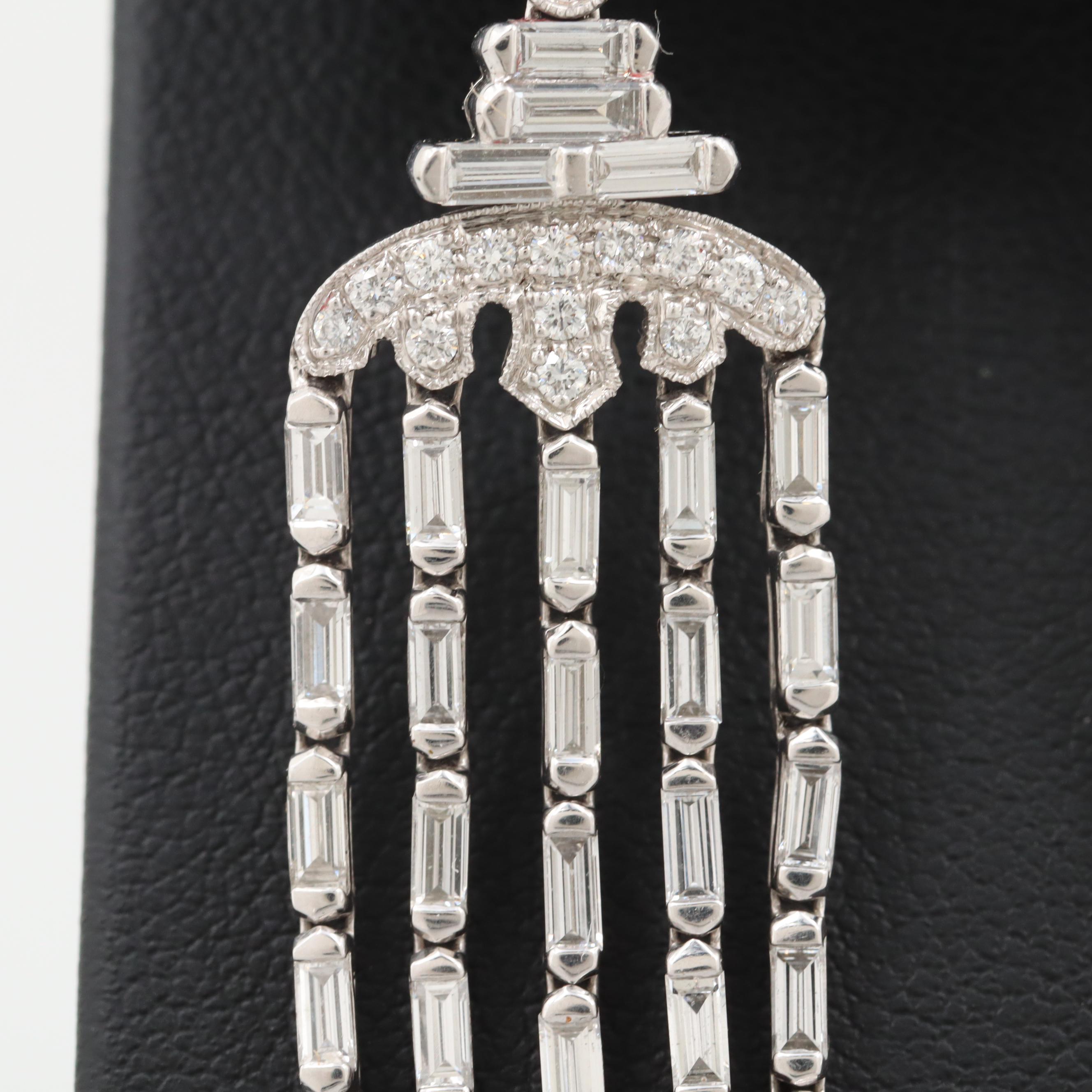 Platinum and 14K White Gold 4.83 CTW Diamond Chandelier Earrings