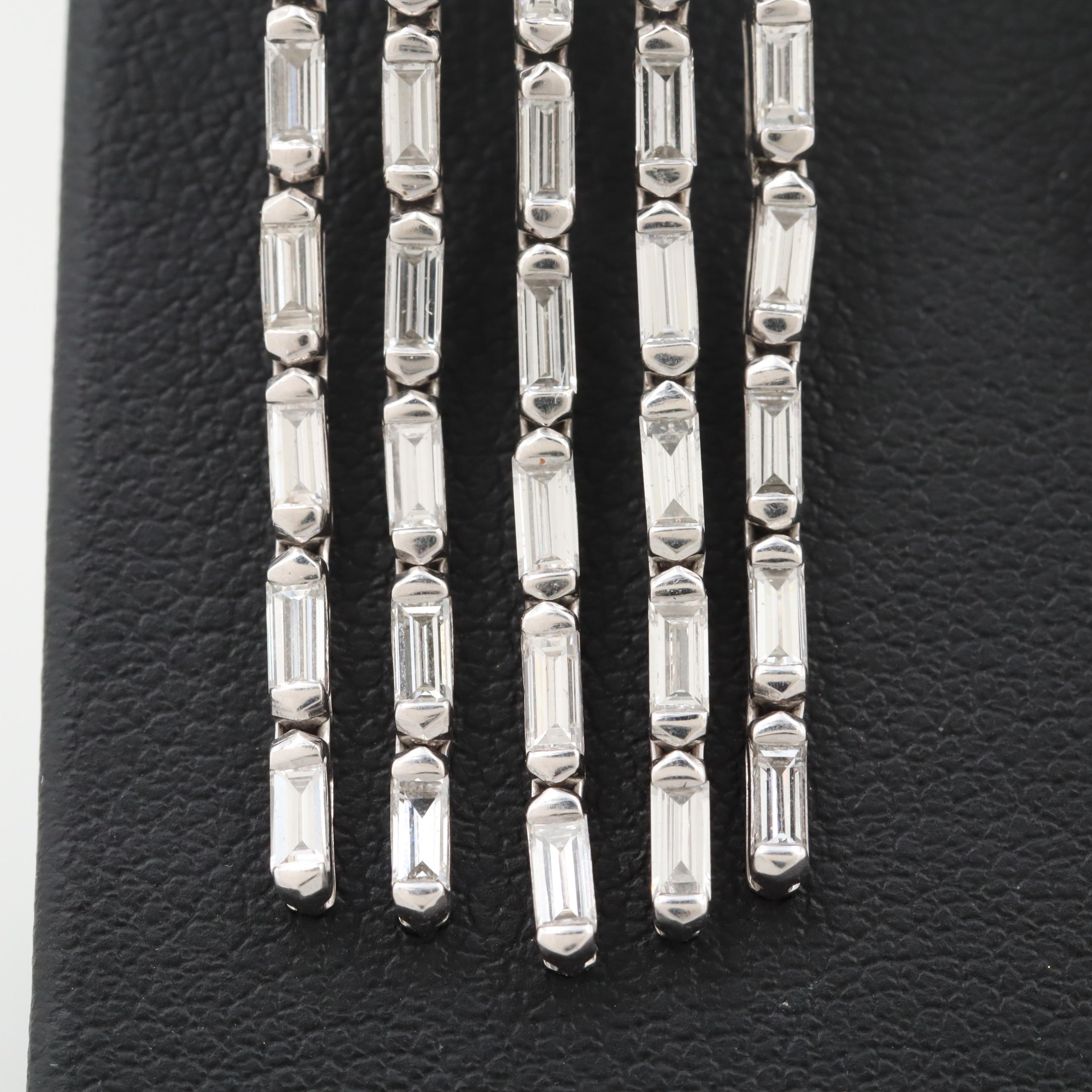 Platinum and 14K White Gold 4.83 CTW Diamond Chandelier Earrings