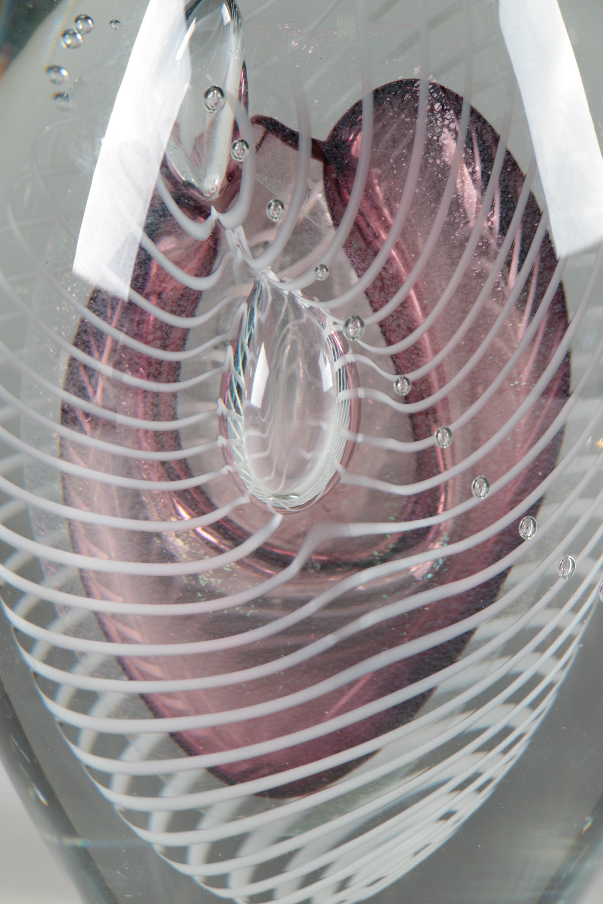 Robert Eickholt Blown Glass Paperweight, 1991